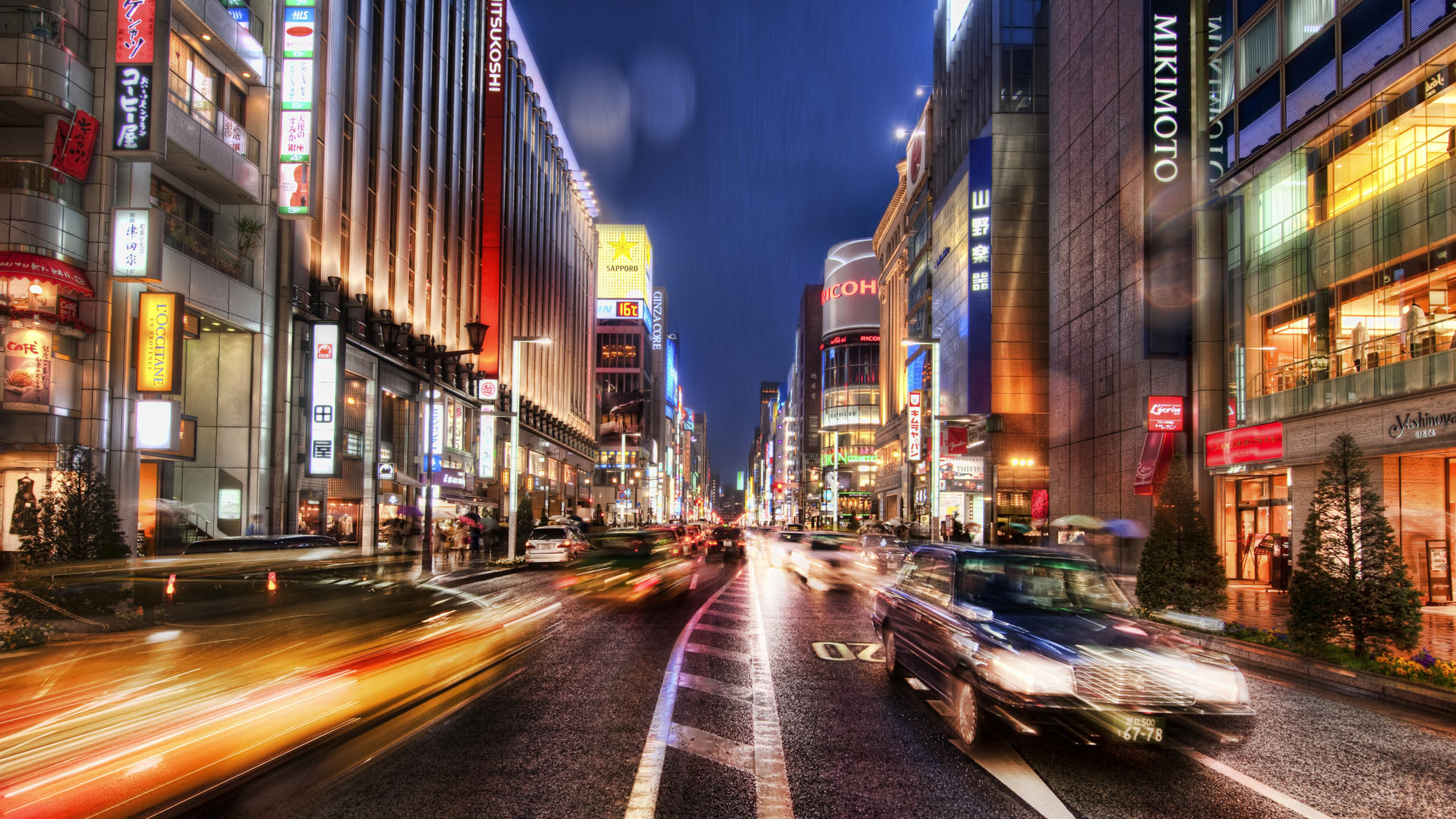 商业街 灯光 夜景