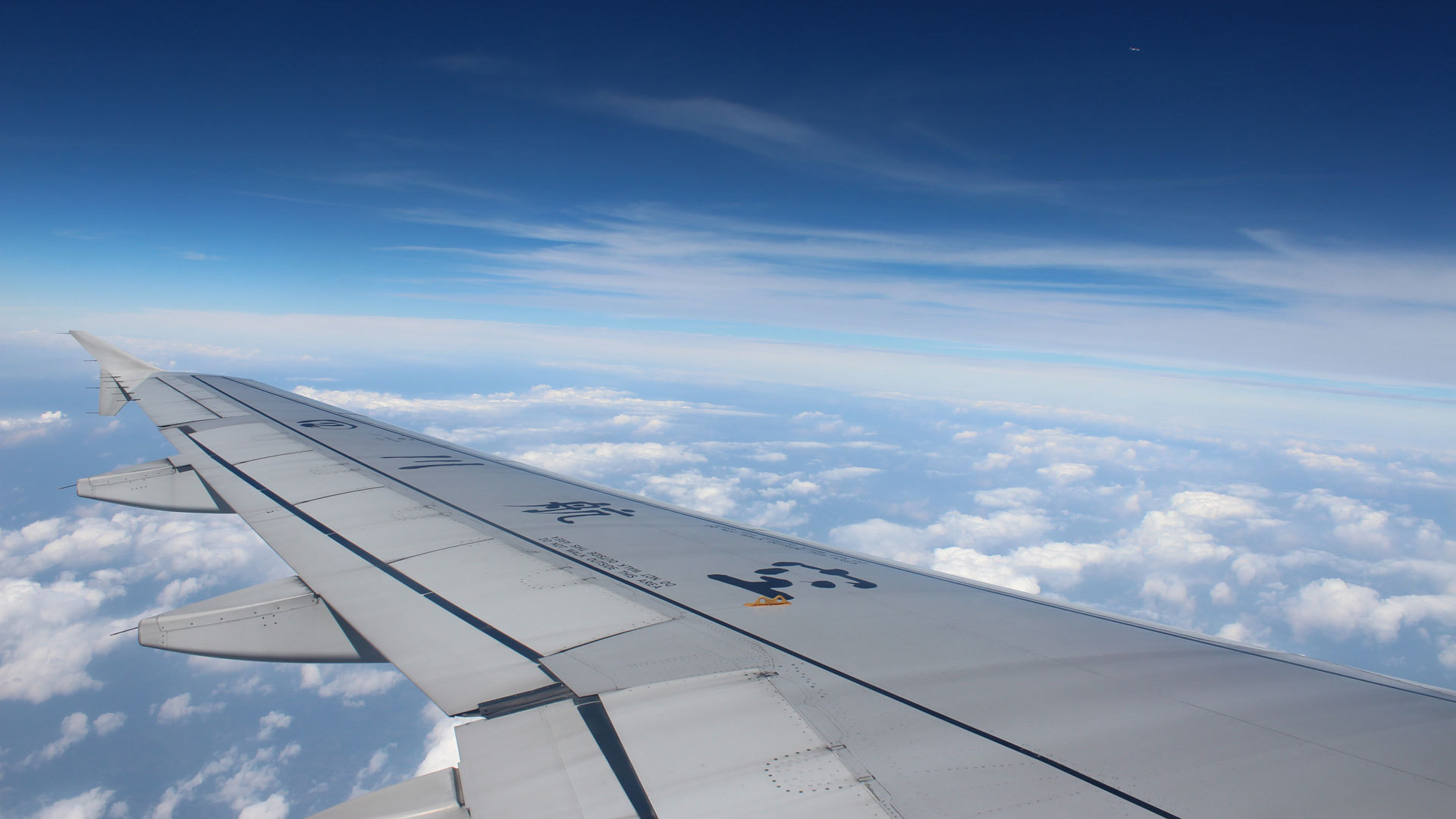 飞机 航空 客机 机翼 蓝天白云