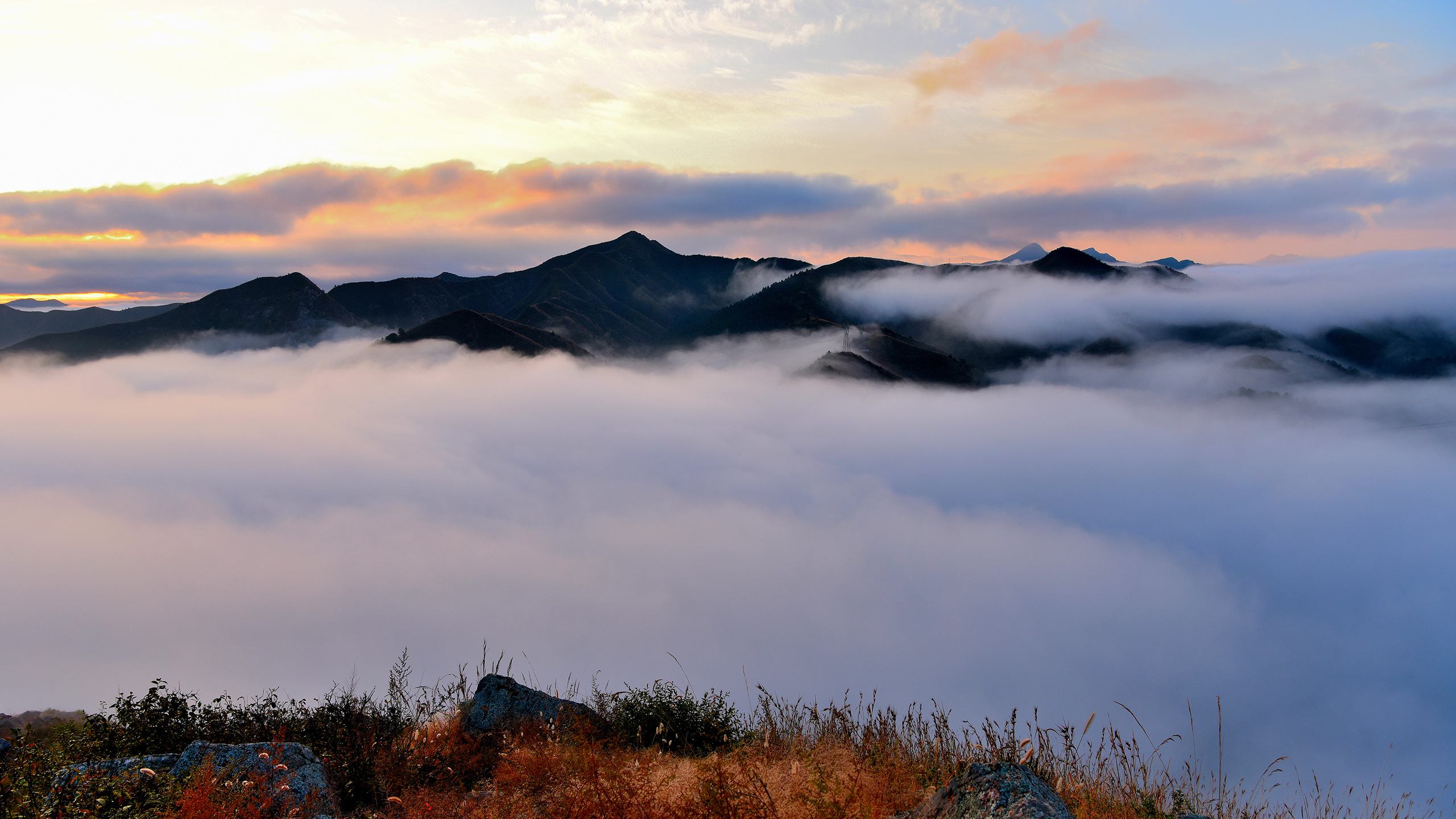 风景 云海 朝阳 高山 云雾