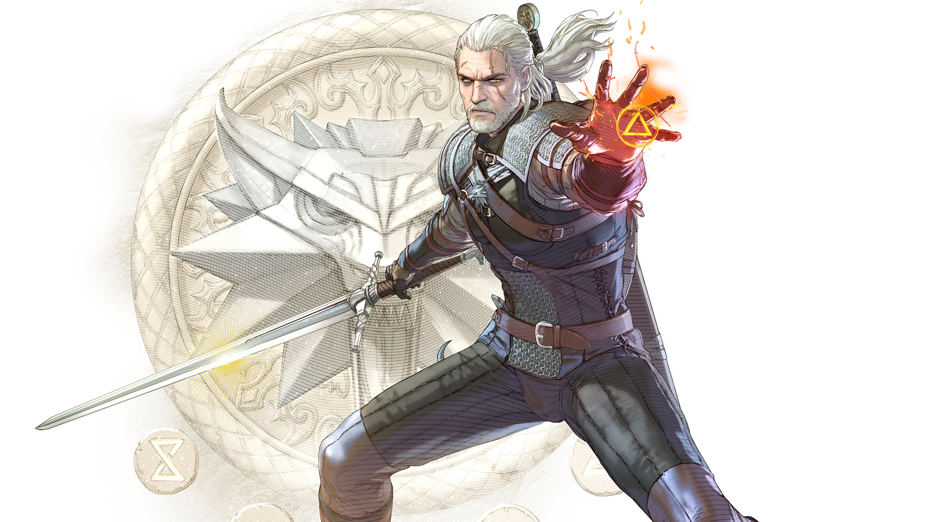 巫师3 白色 战斗 剑