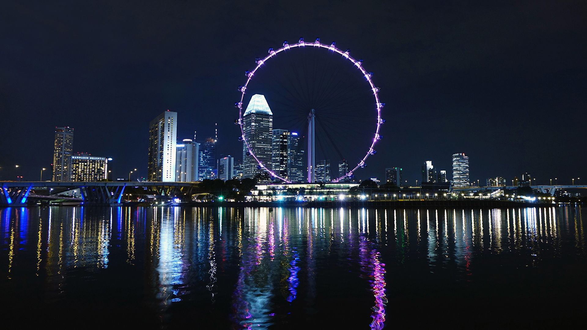 风景 城市夜景 摩天轮 建筑