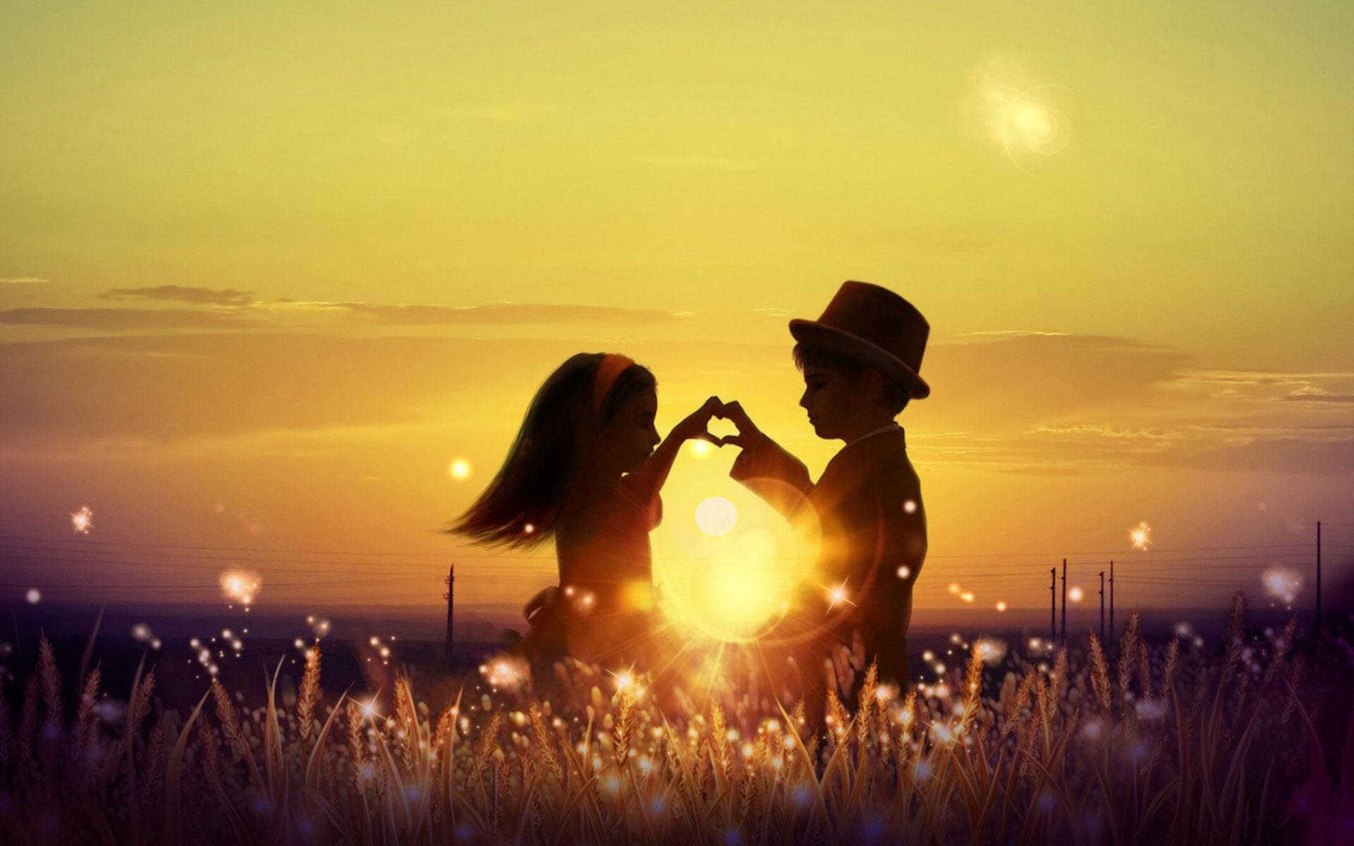 唯美温馨 夕阳下的见证