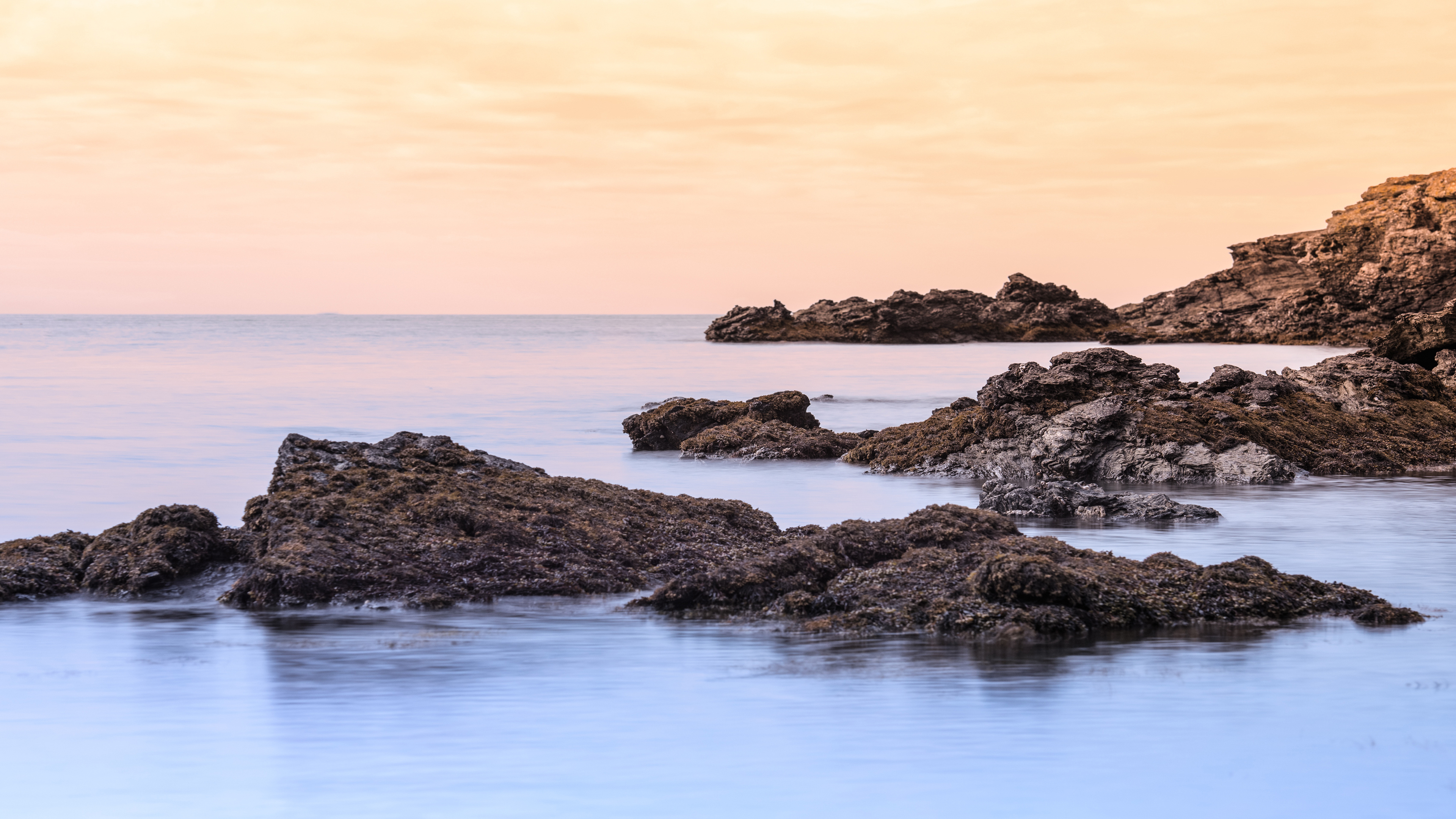 4K 海滩 风景 大海 礁石