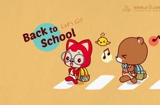 动漫 开学 手绘 卡通 阿狸 儿童桌面专用