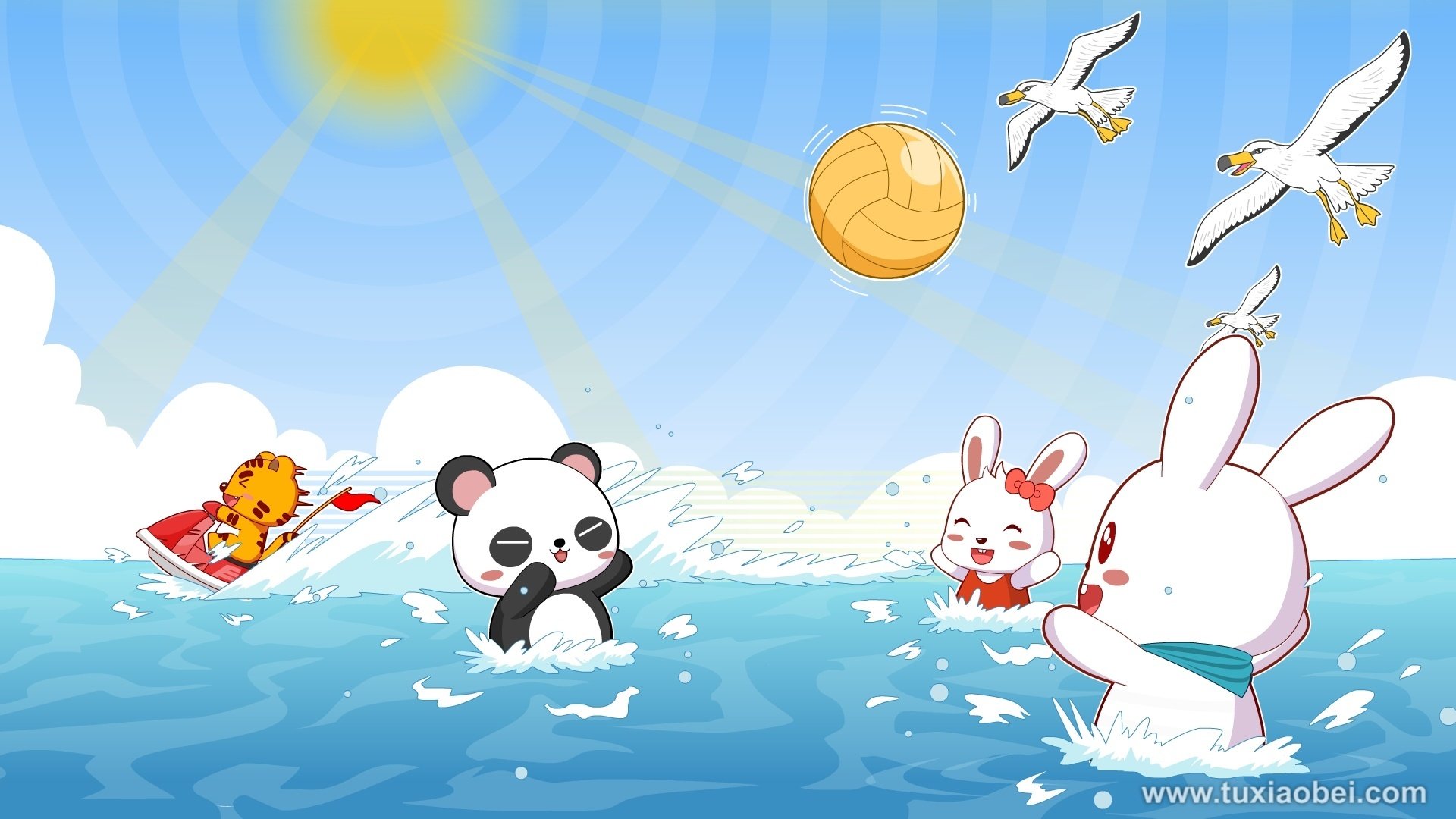 动漫 手绘 动画 漫画 儿童桌面专用 兔小贝1月 兔小贝