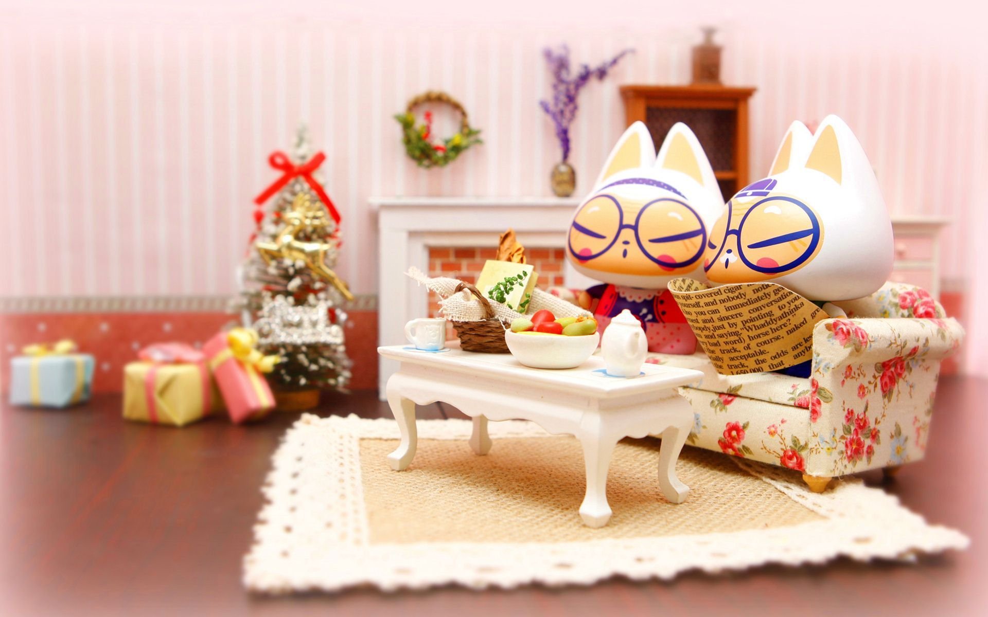 动漫 可爱 动画 手绘 圣诞节 拽猫 儿童桌面专用