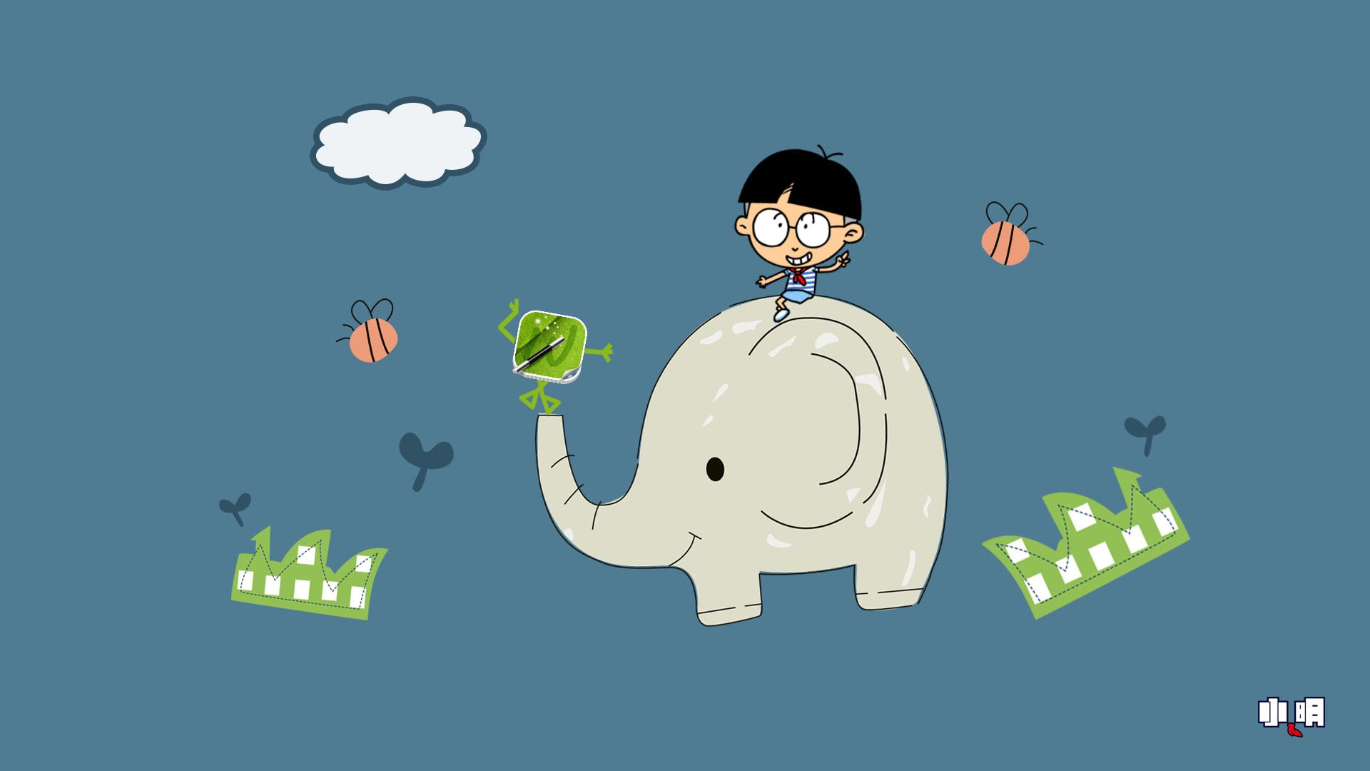 动漫 卡通 手绘 小明 儿童桌面专用