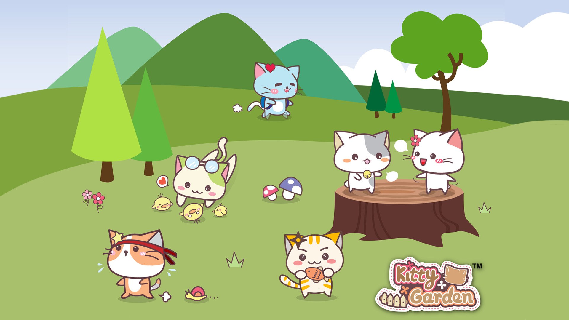 卡通 手绘 可爱 猫咪 KG猫咪乐园  Kitty Garden 猫咪乐园