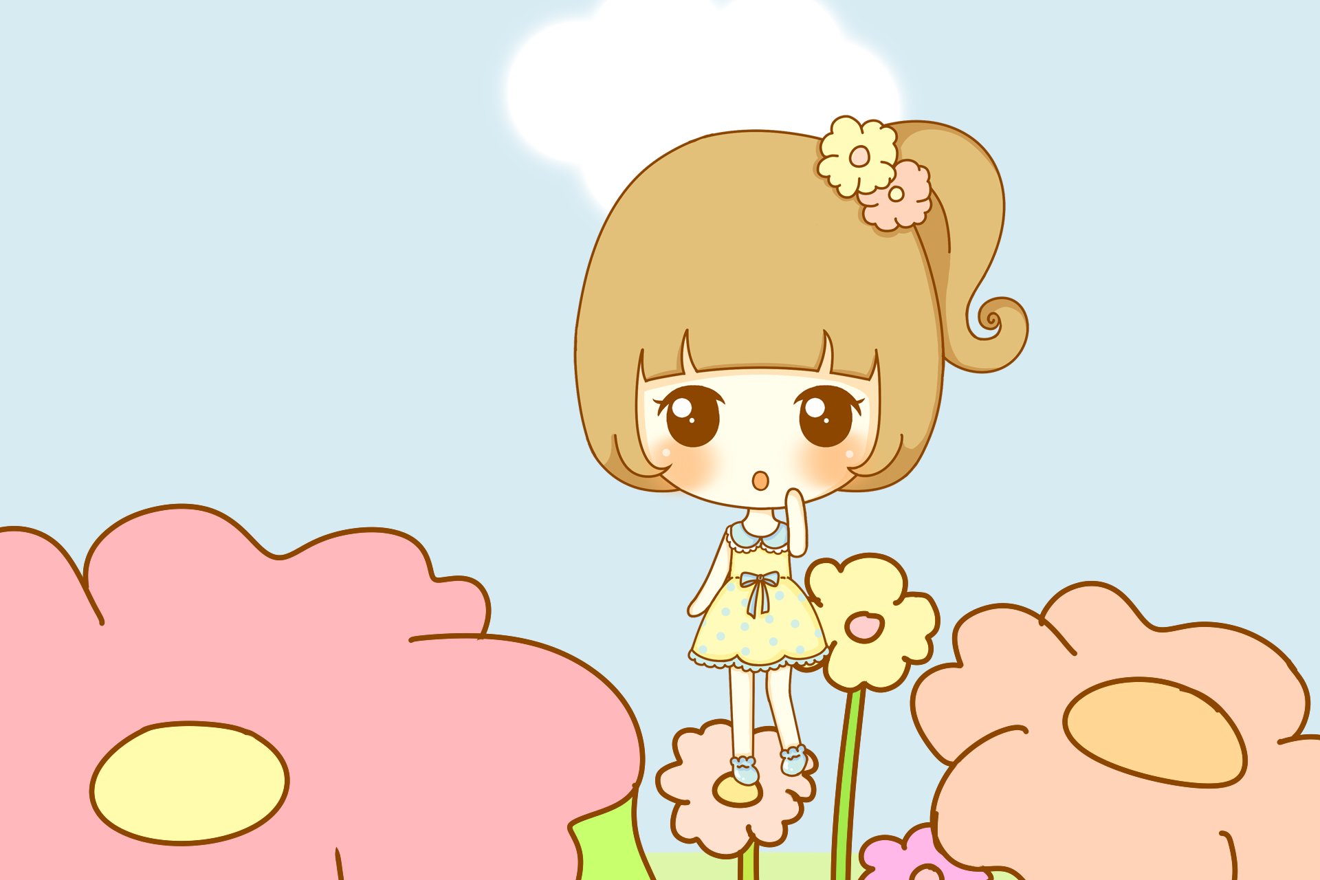 鬼鬼 鬼小妞 可爱 手绘 卡通 女孩 清新