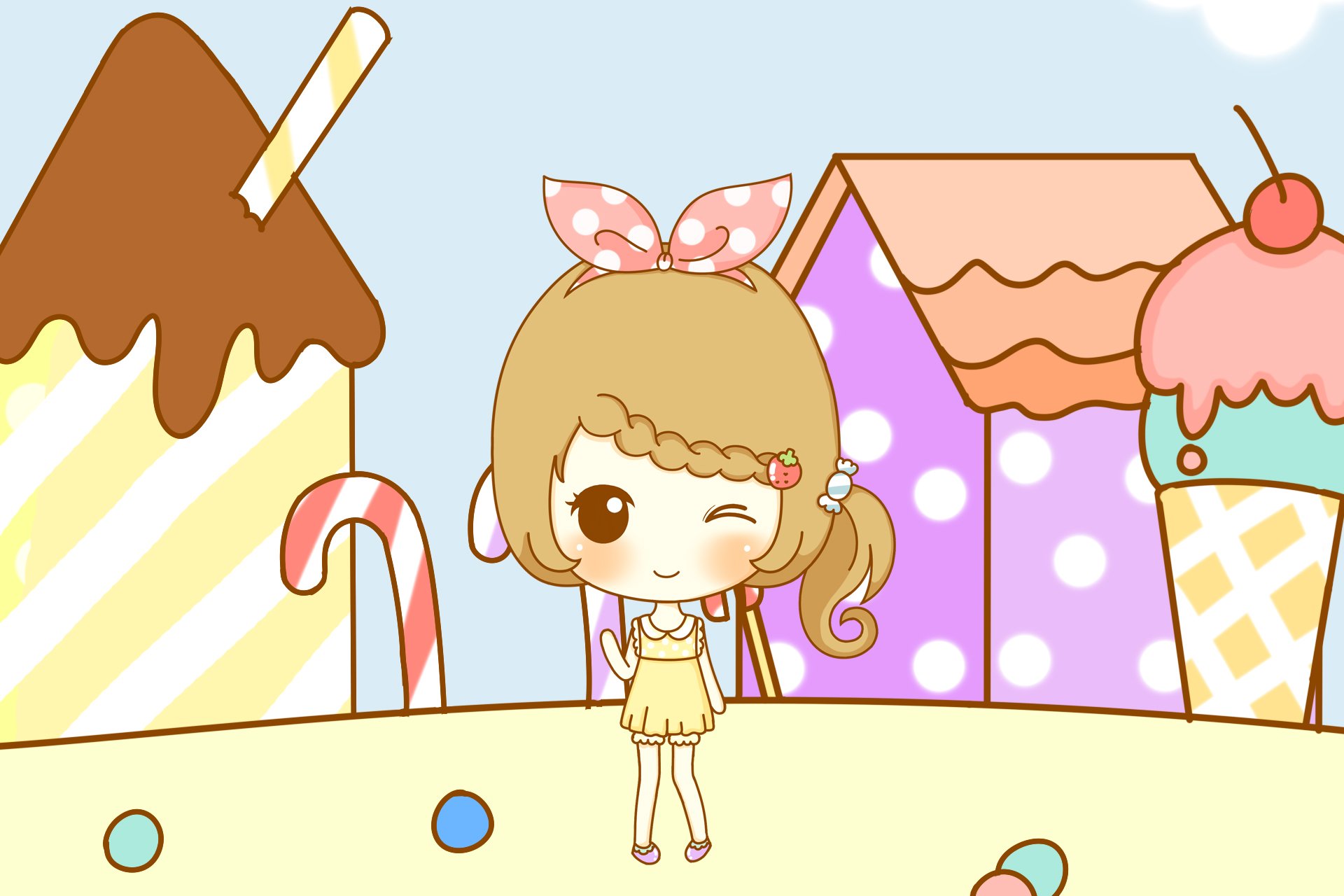 鬼鬼 鬼小妞 可爱 手绘 卡通 女孩 清新