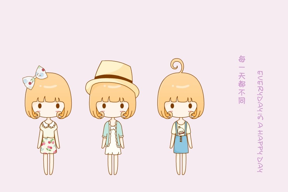 鬼鬼 鬼小妞 可爱 手绘 卡通 女孩 清新