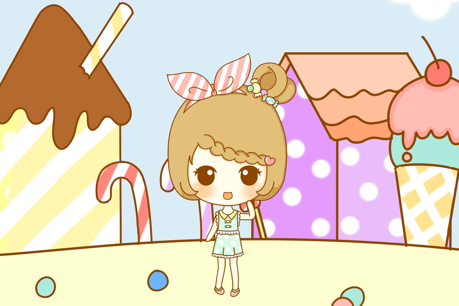 鬼鬼 鬼小妞 可爱 手绘 卡通 女孩 清新