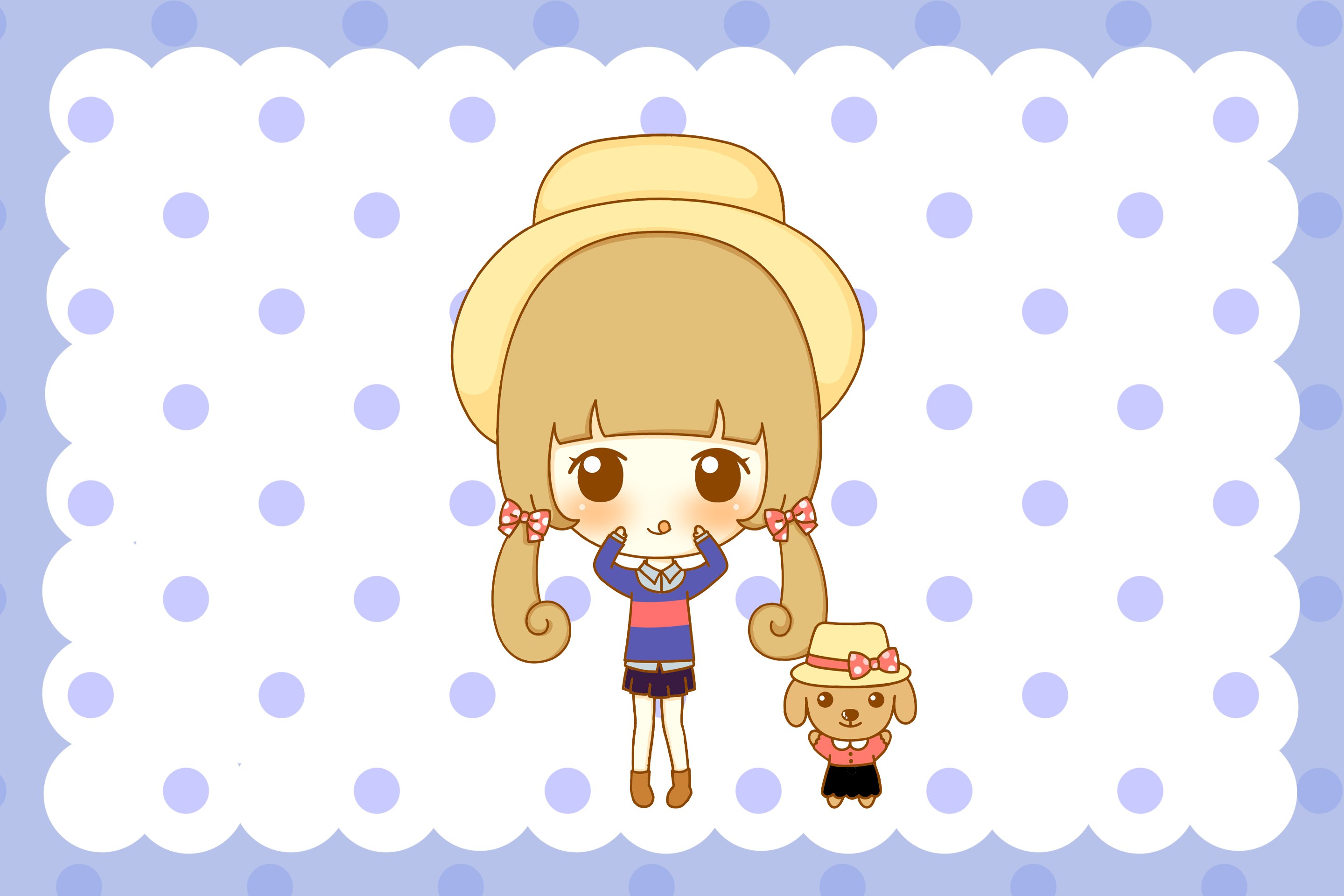 鬼鬼 鬼小妞 可爱 手绘 卡通 女孩 清新