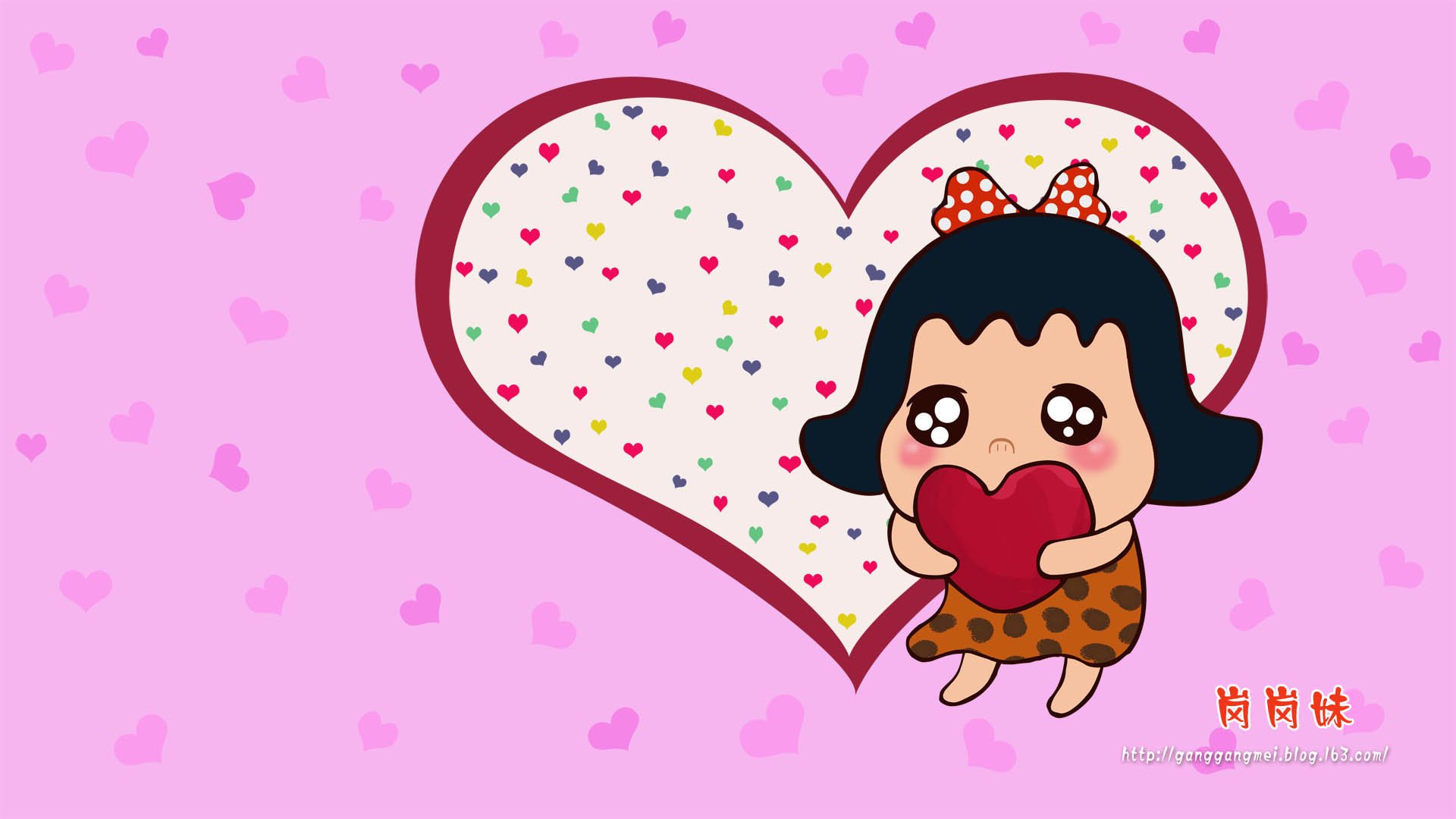 卡通 手绘 女孩 岗岗妹