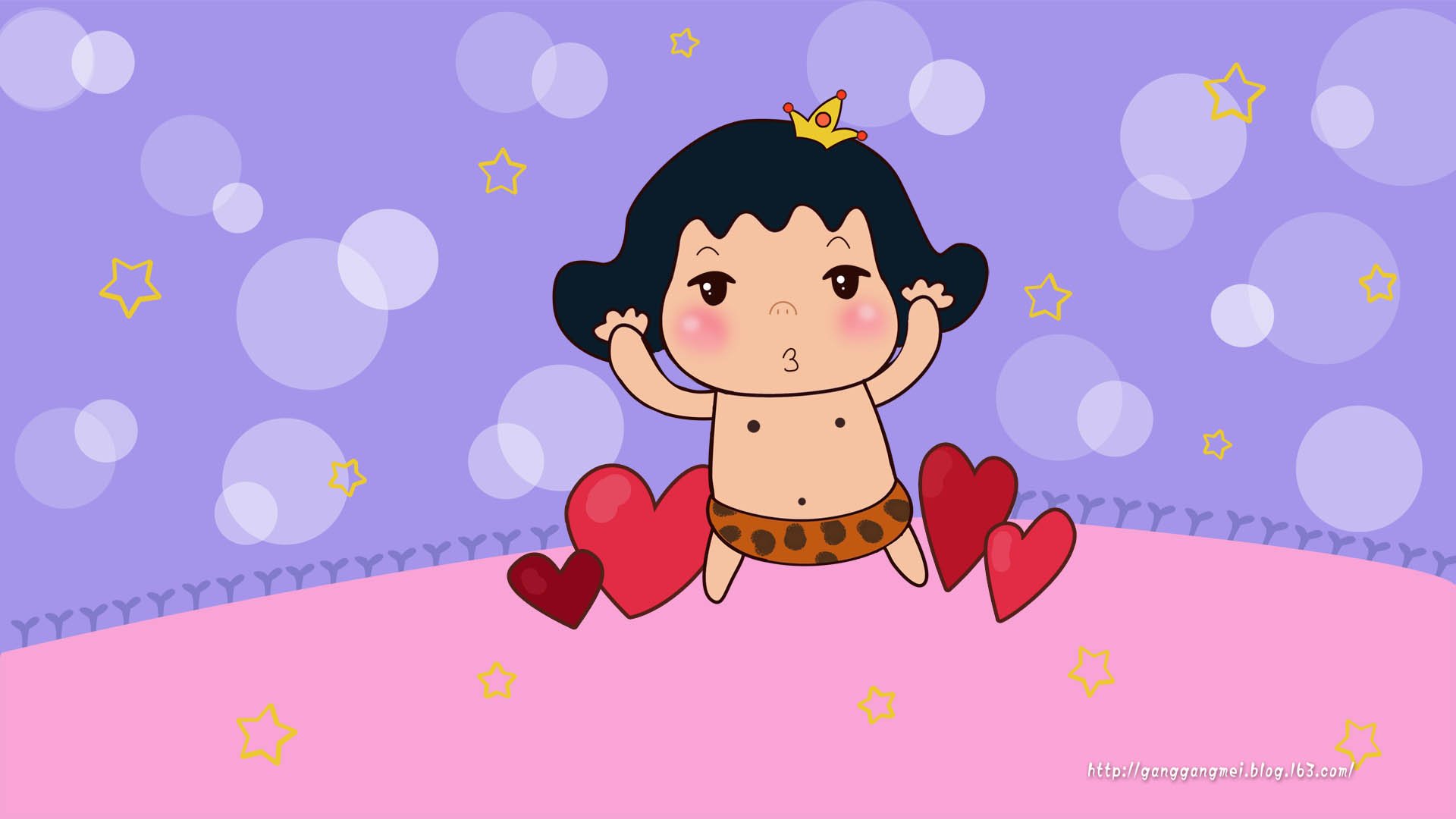 卡通 手绘 女孩 岗岗妹