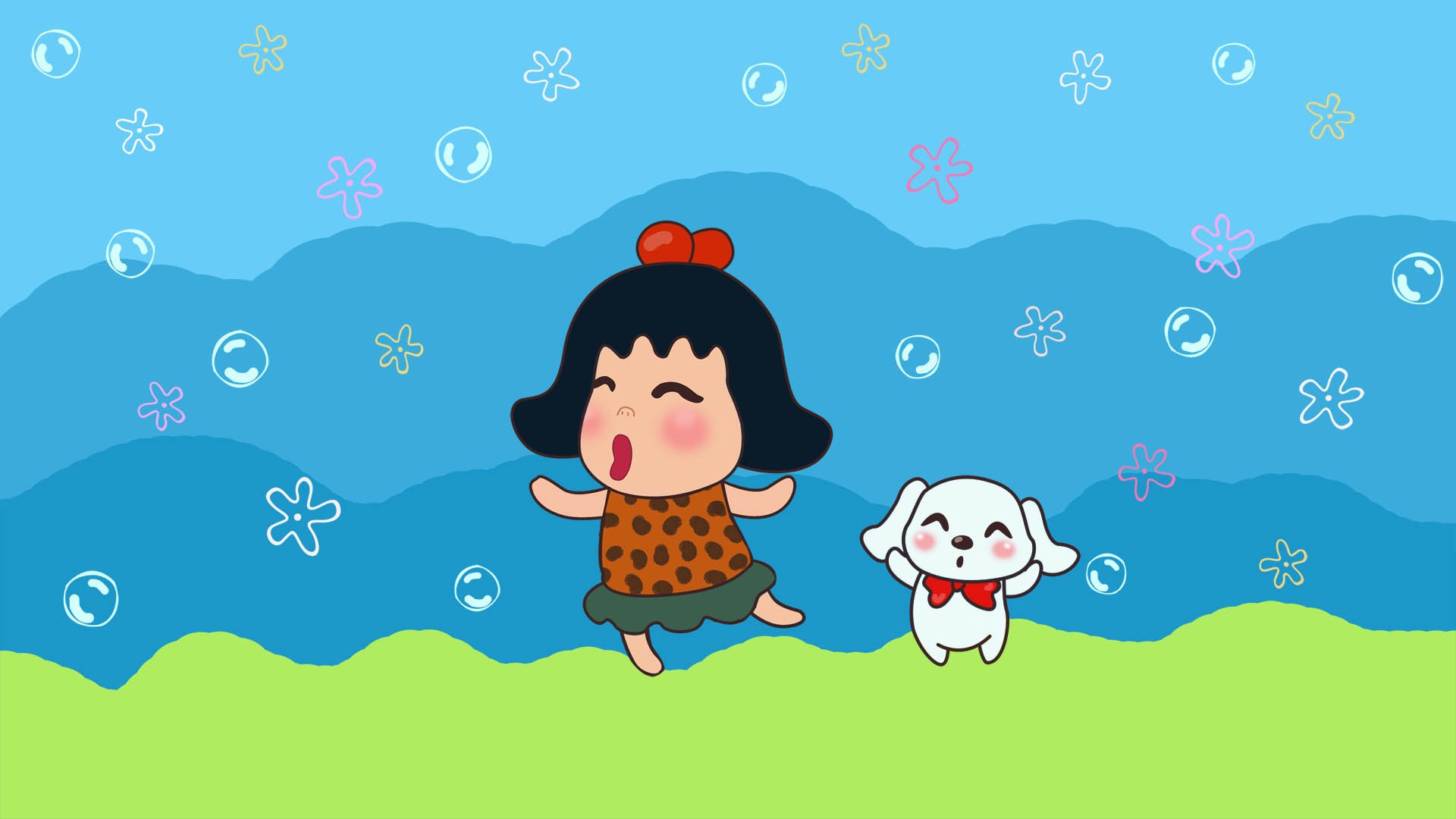 卡通 手绘 女孩 岗岗妹