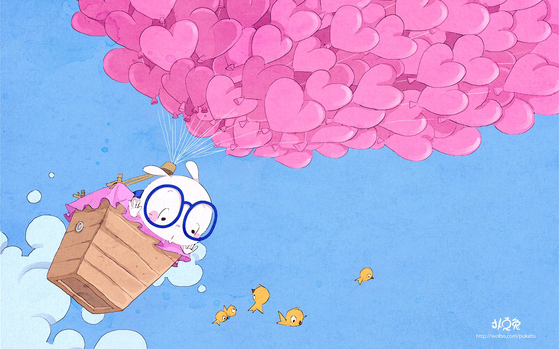 卡通 手绘 扑克兔