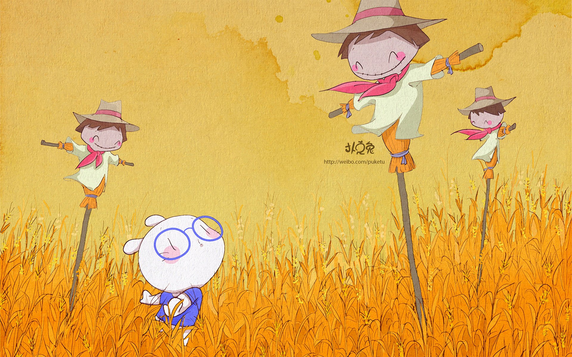 卡通 手绘 扑克兔