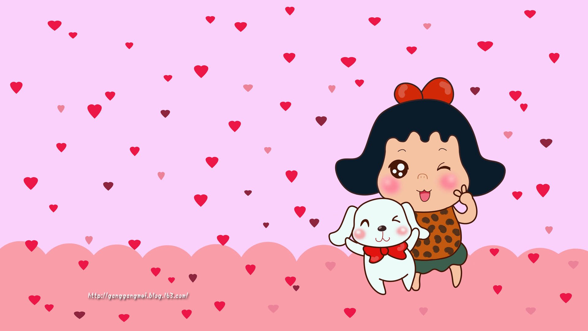 卡通 手绘 女孩 岗岗妹