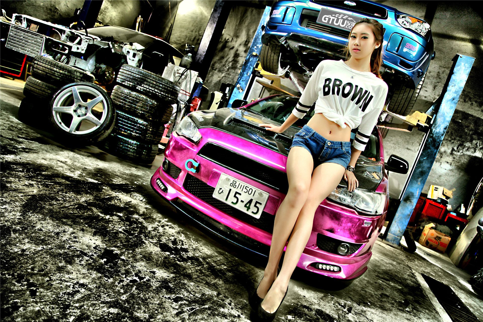 美女 改联网 车模 三菱翼神 吴兆婷