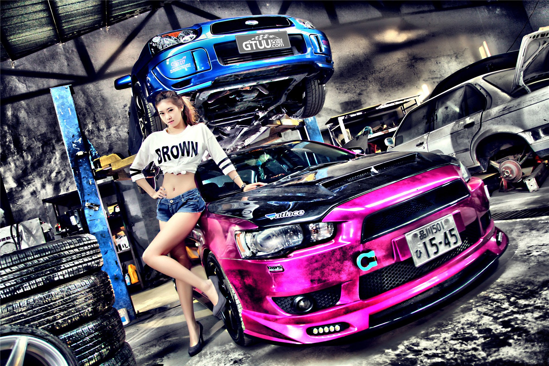 美女 改联网 车模 三菱翼神 吴兆婷