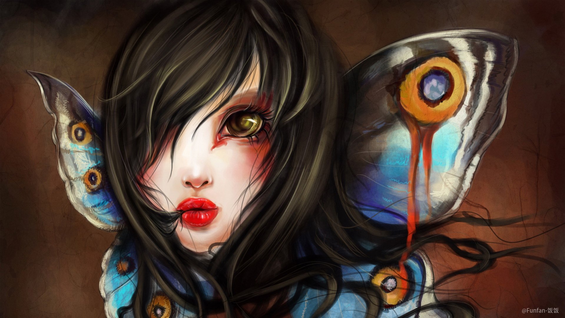 炫酷 另类 个性 简约 手绘 女孩 funfan