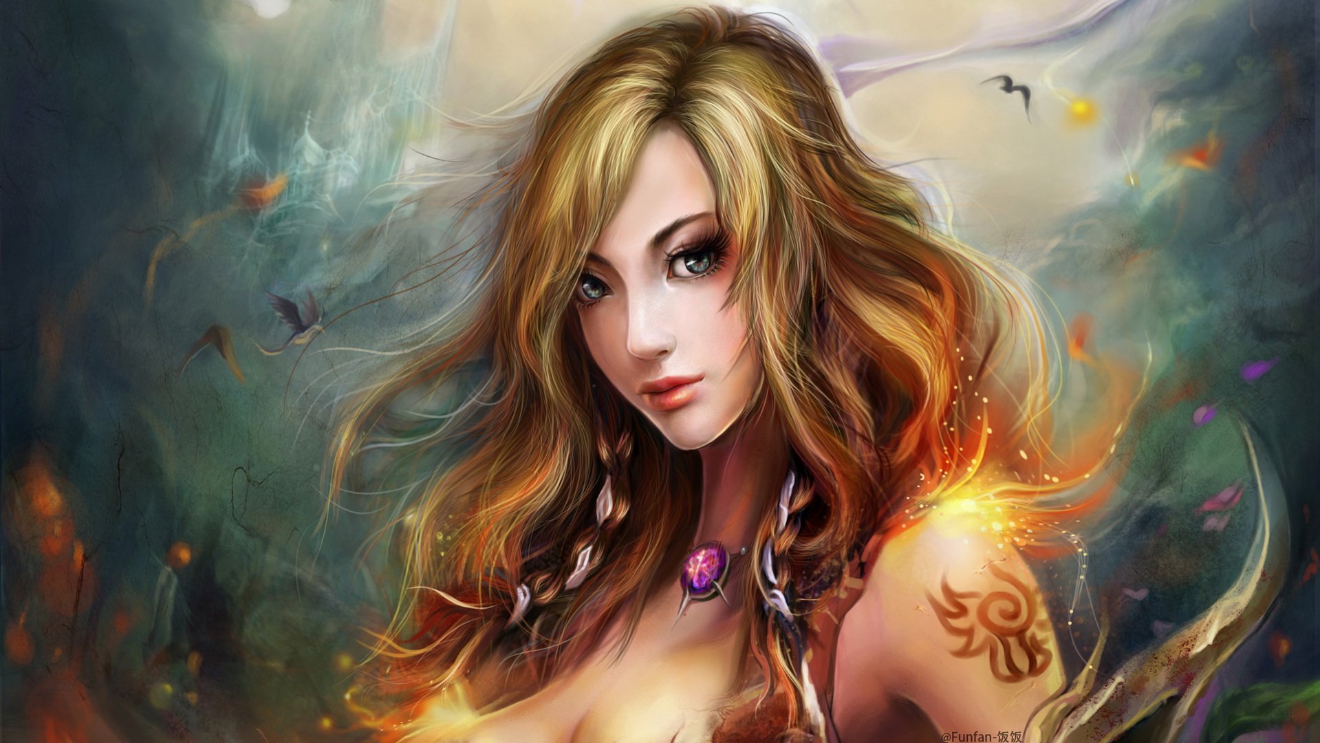 炫酷 另类 个性 简约 手绘 女孩 funfan