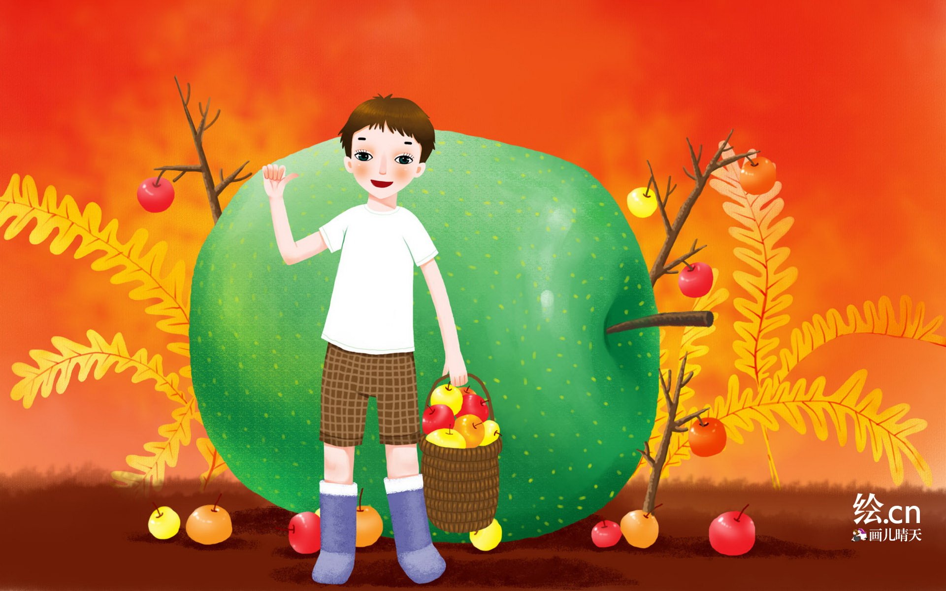 画儿晴天 童趣 手绘