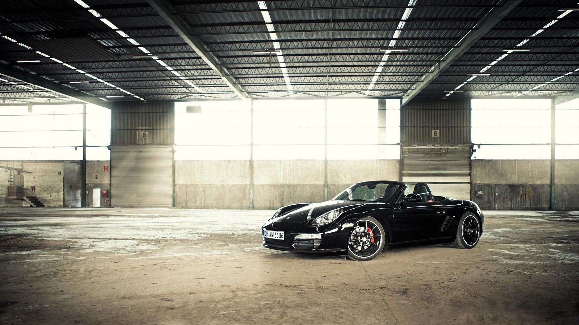 保时捷 boxster 黑色跑车