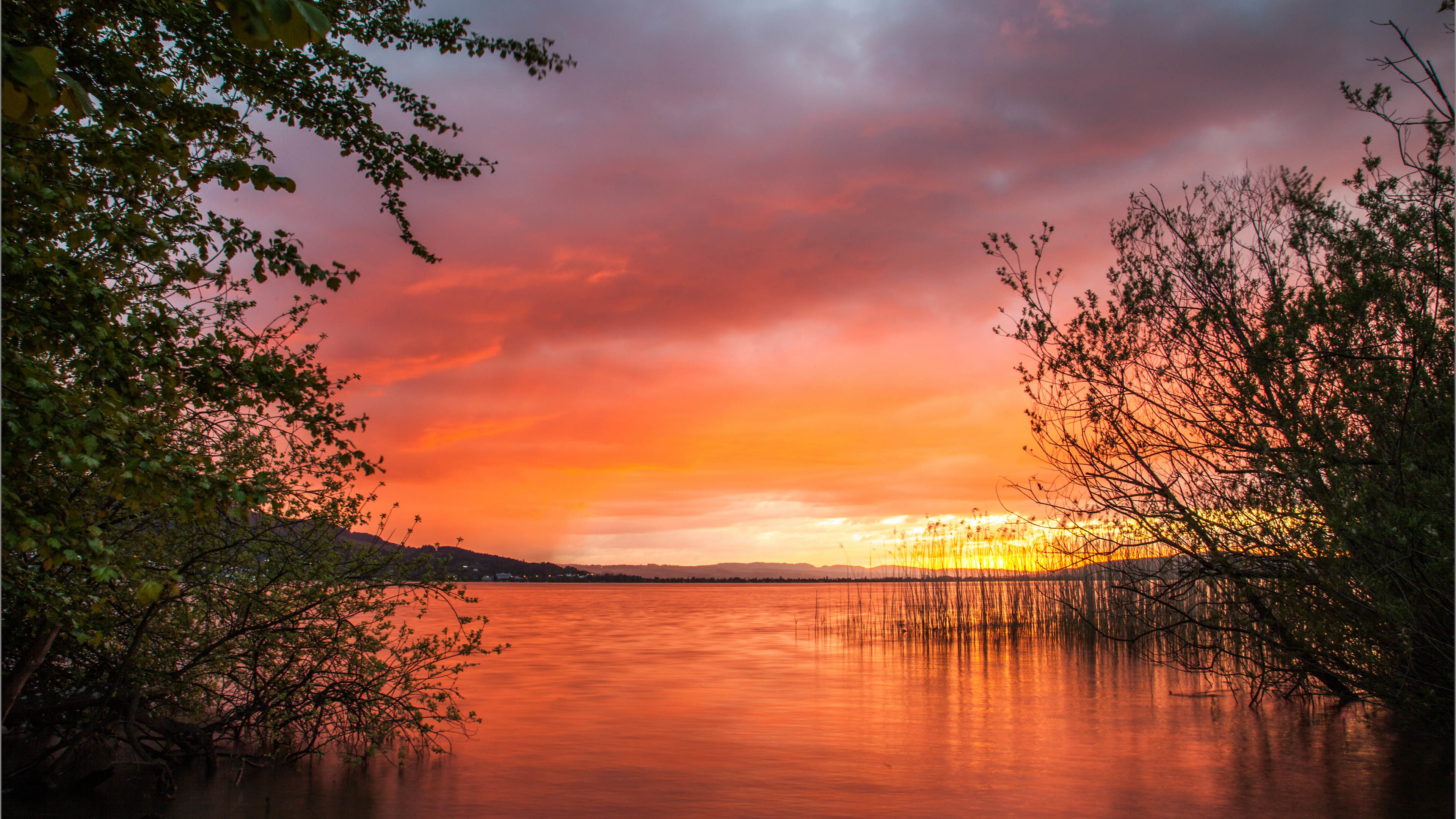 夕阳 落日 火烧云