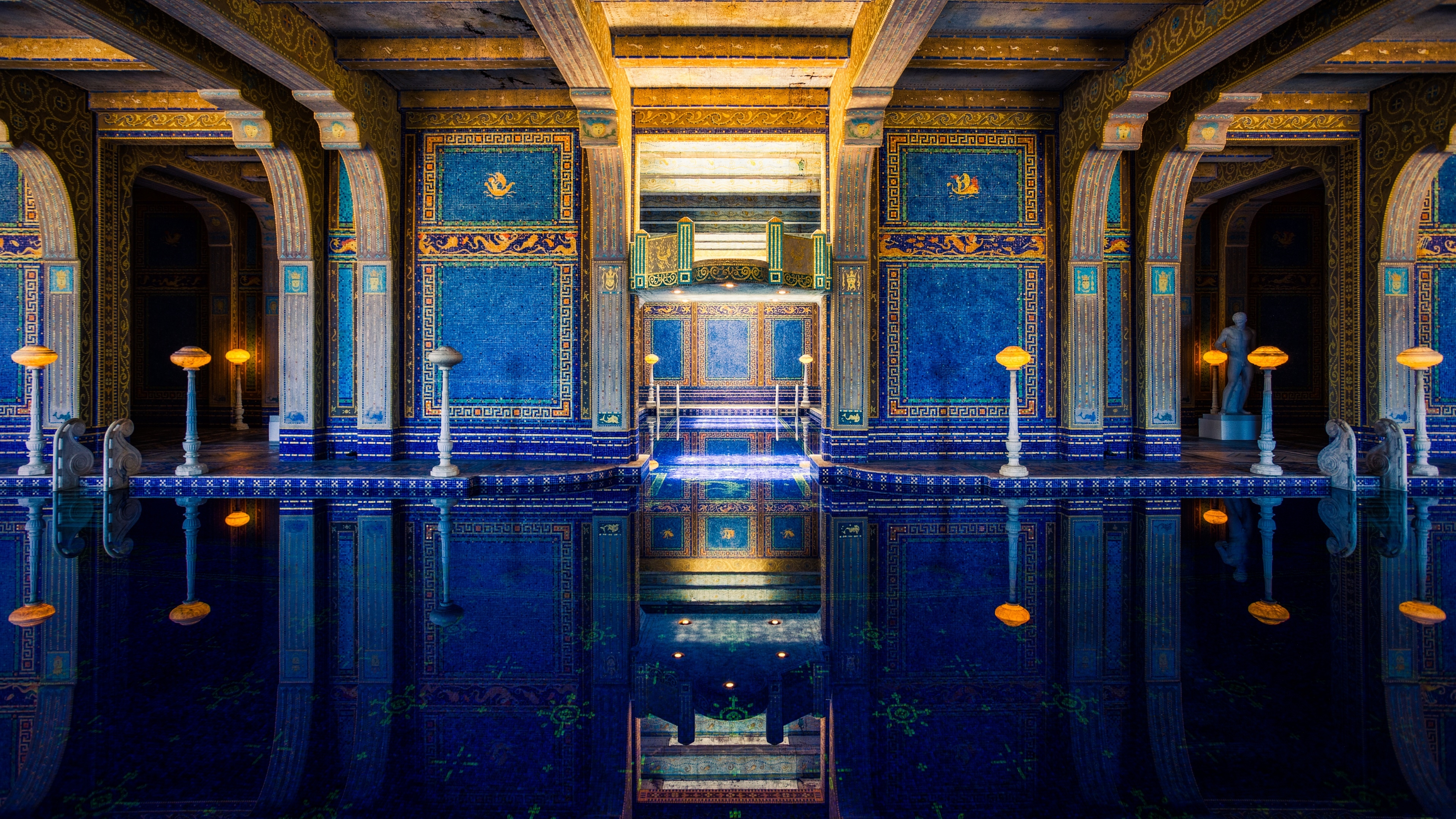 建筑 泳池 蓝色