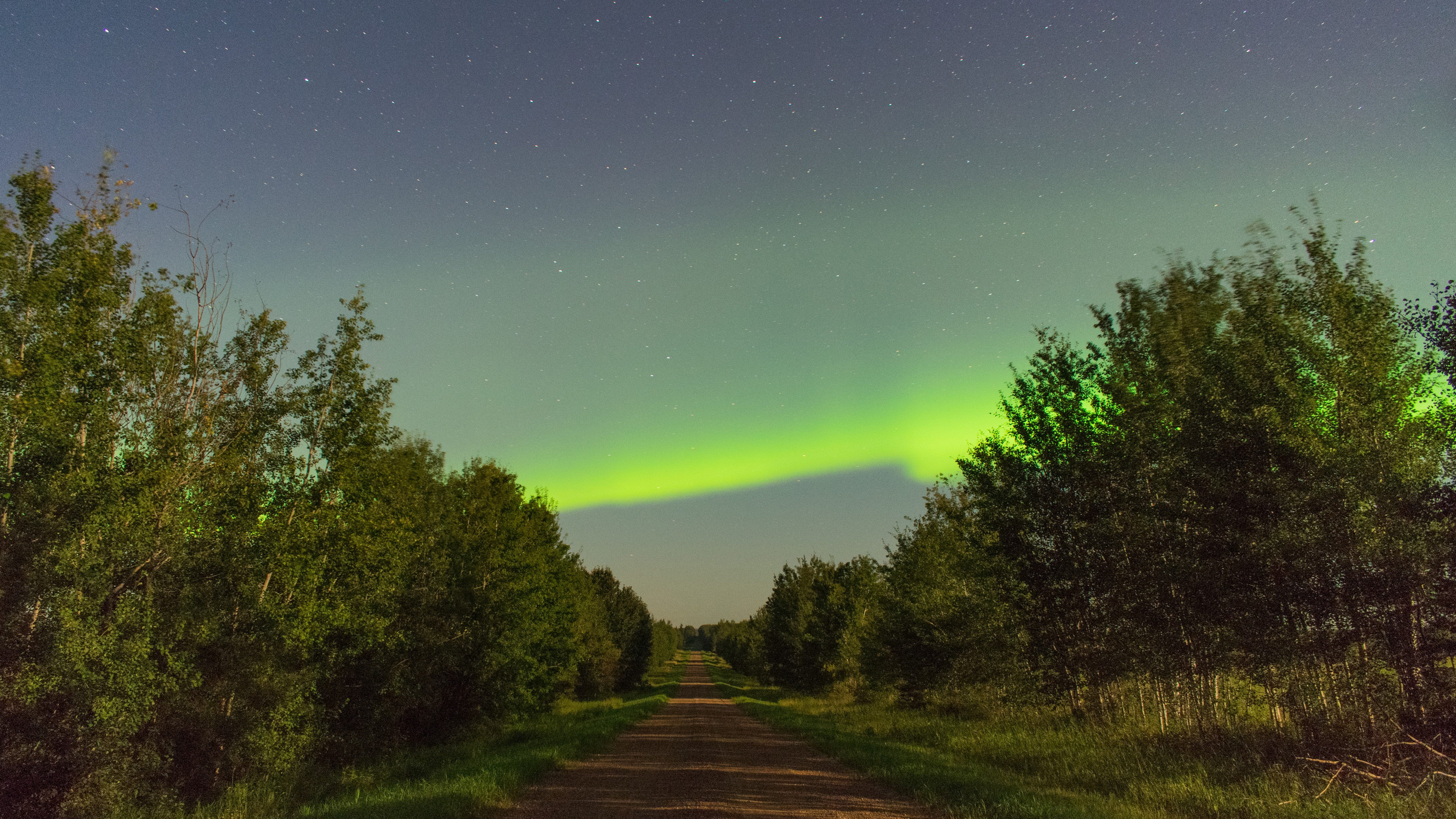 4K 风景 道路 极光 公路