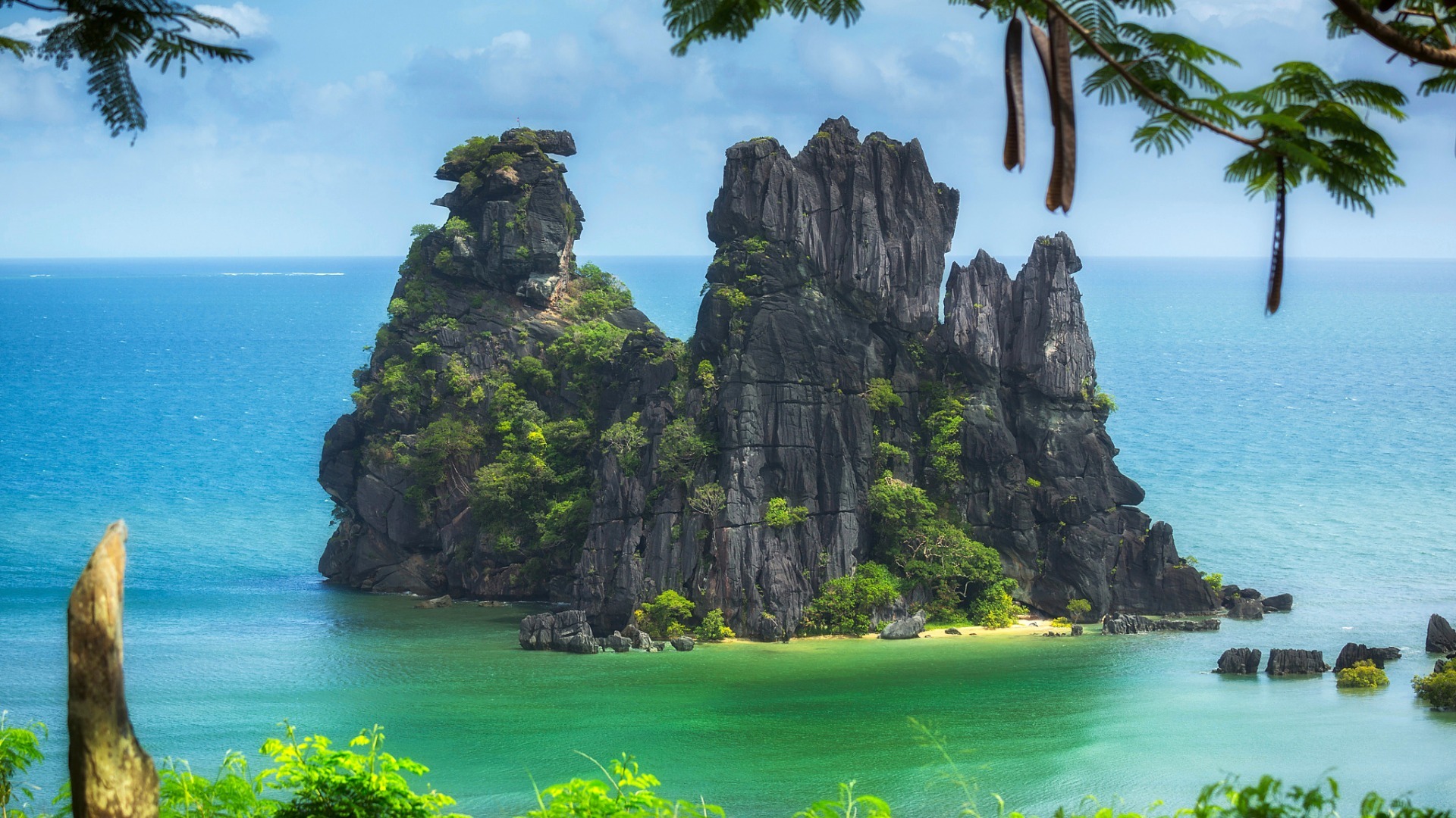 风景 大海 岛礁