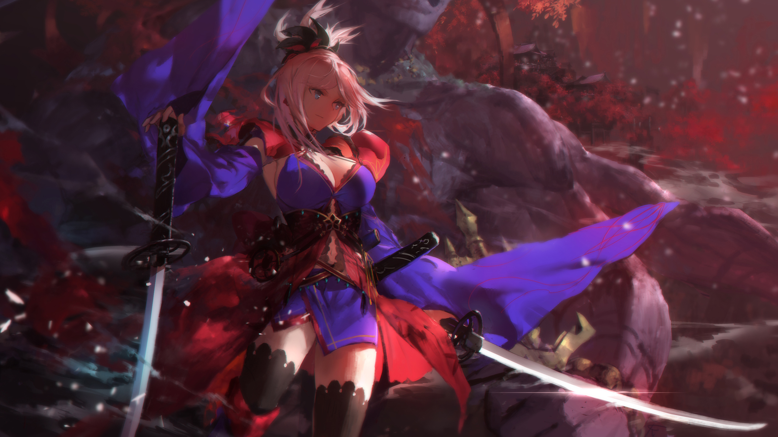 卡通人物 女孩 刀 战斗