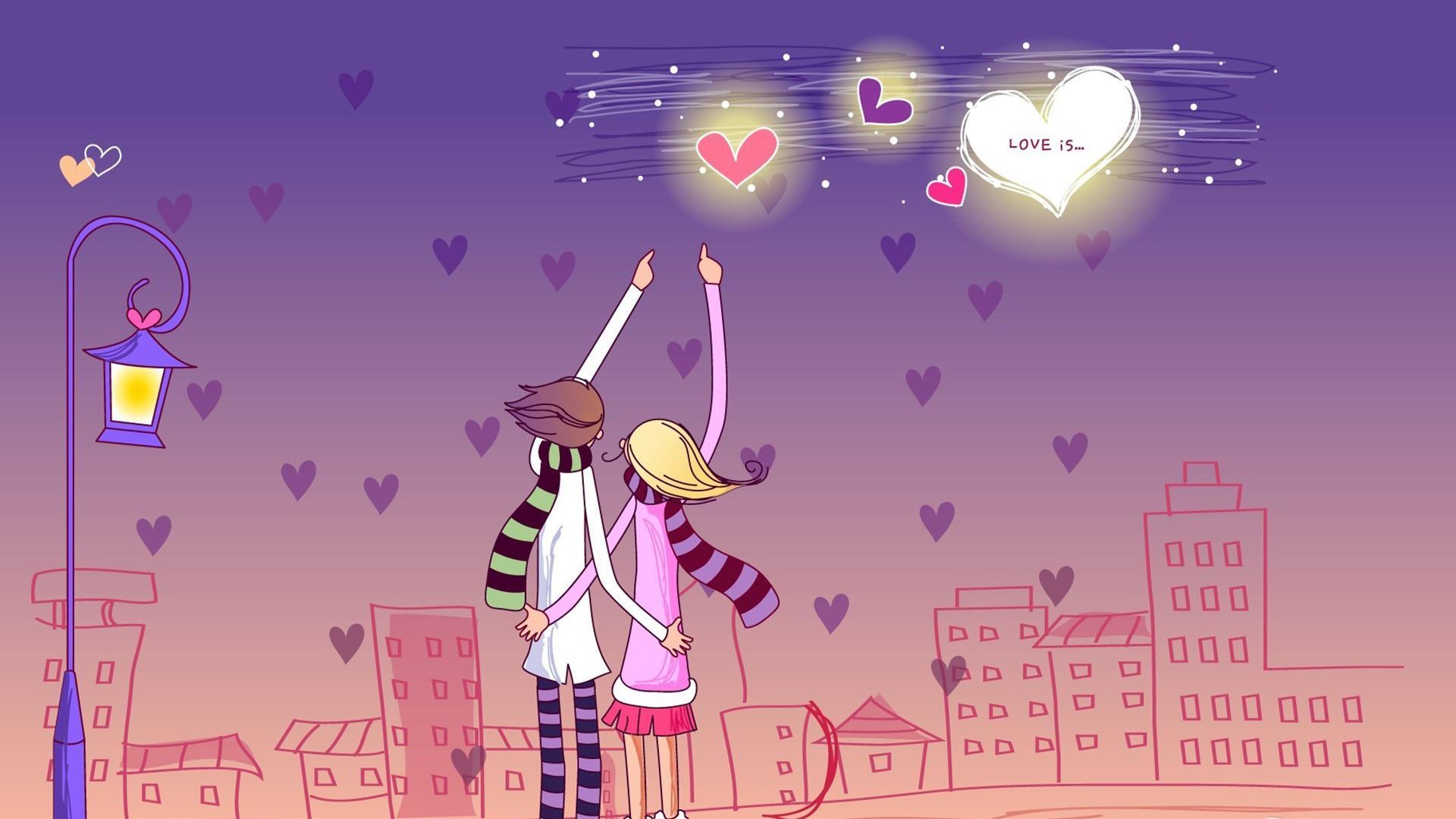 唯美温馨 卡通 情侣