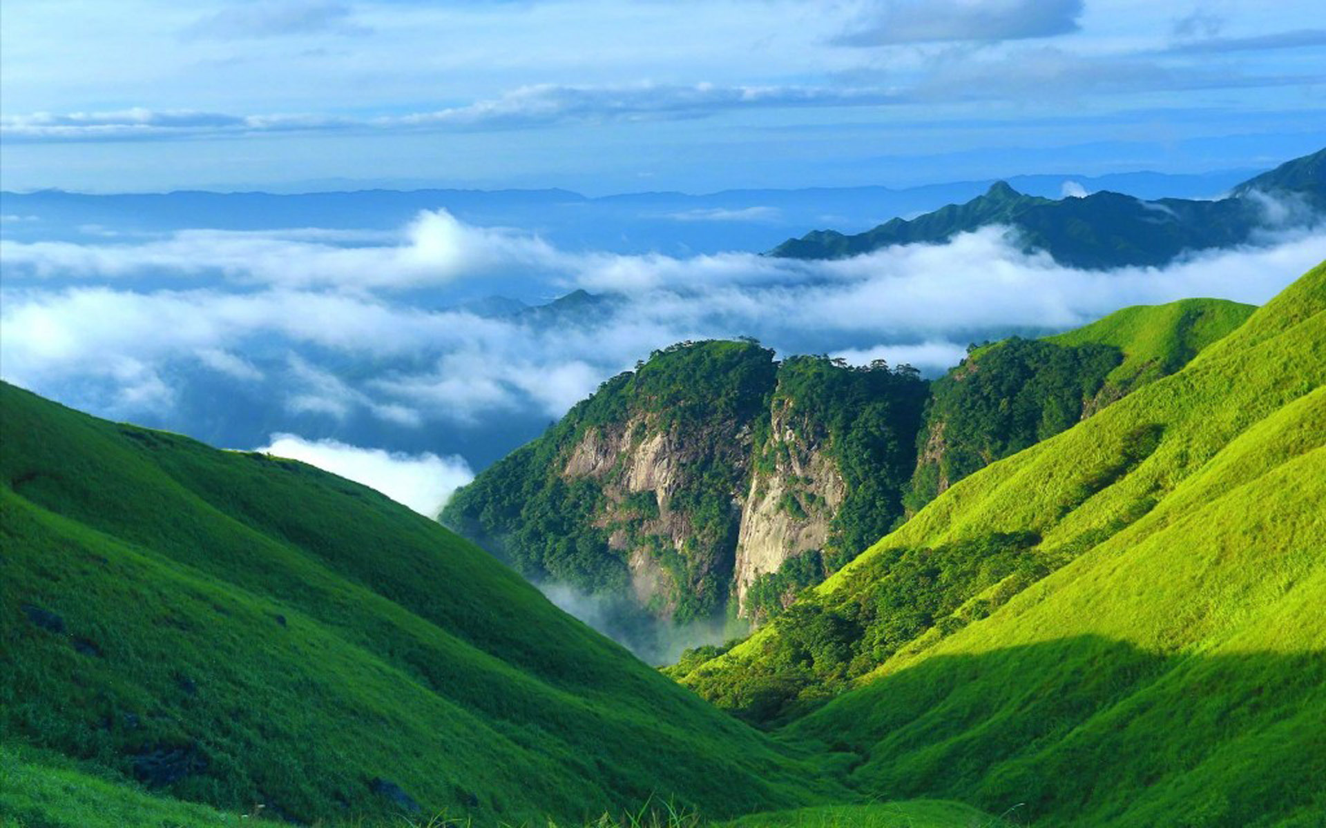 蓝天白云  碧水蓝天  山水风光