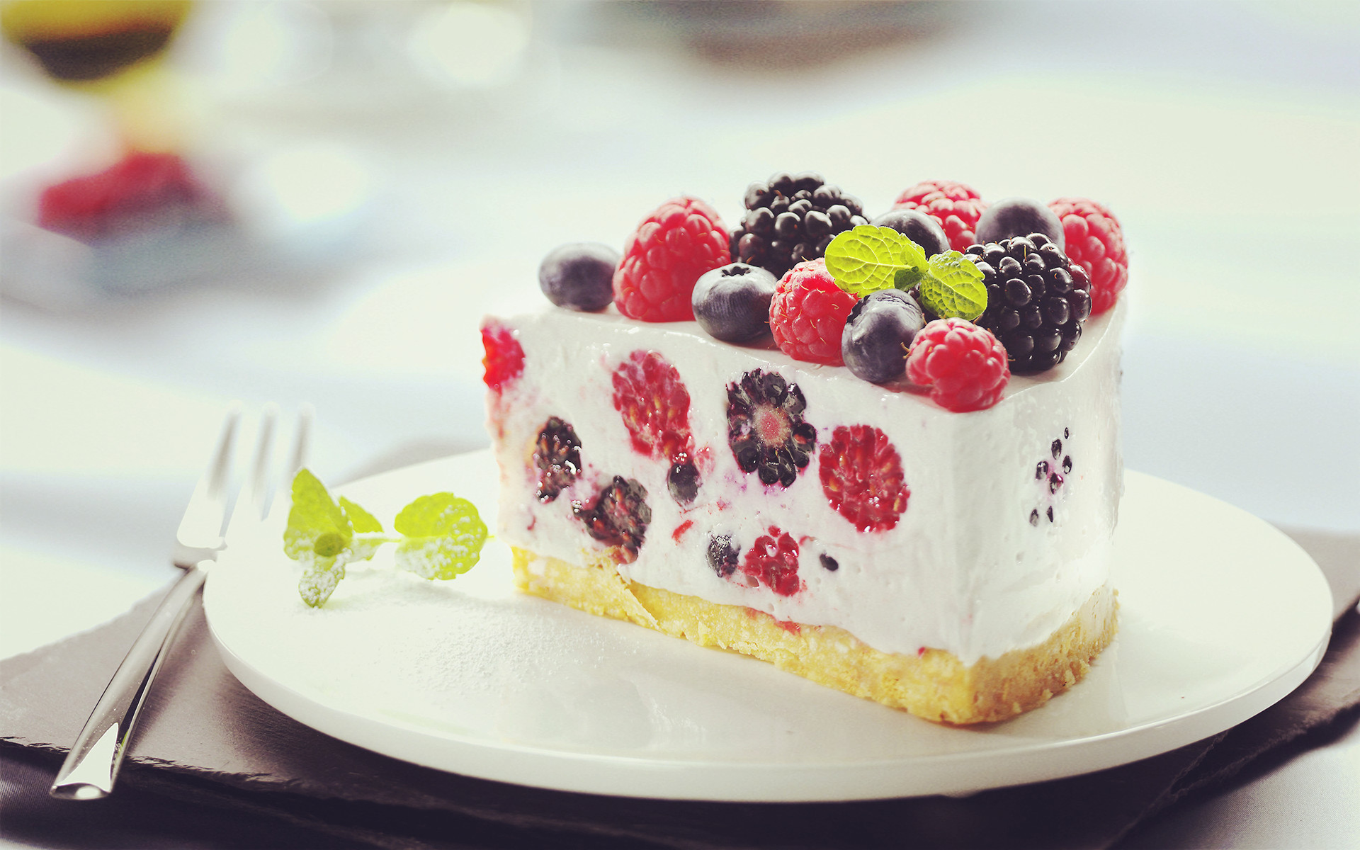 美食 桑葚 蓝莓 蛋糕