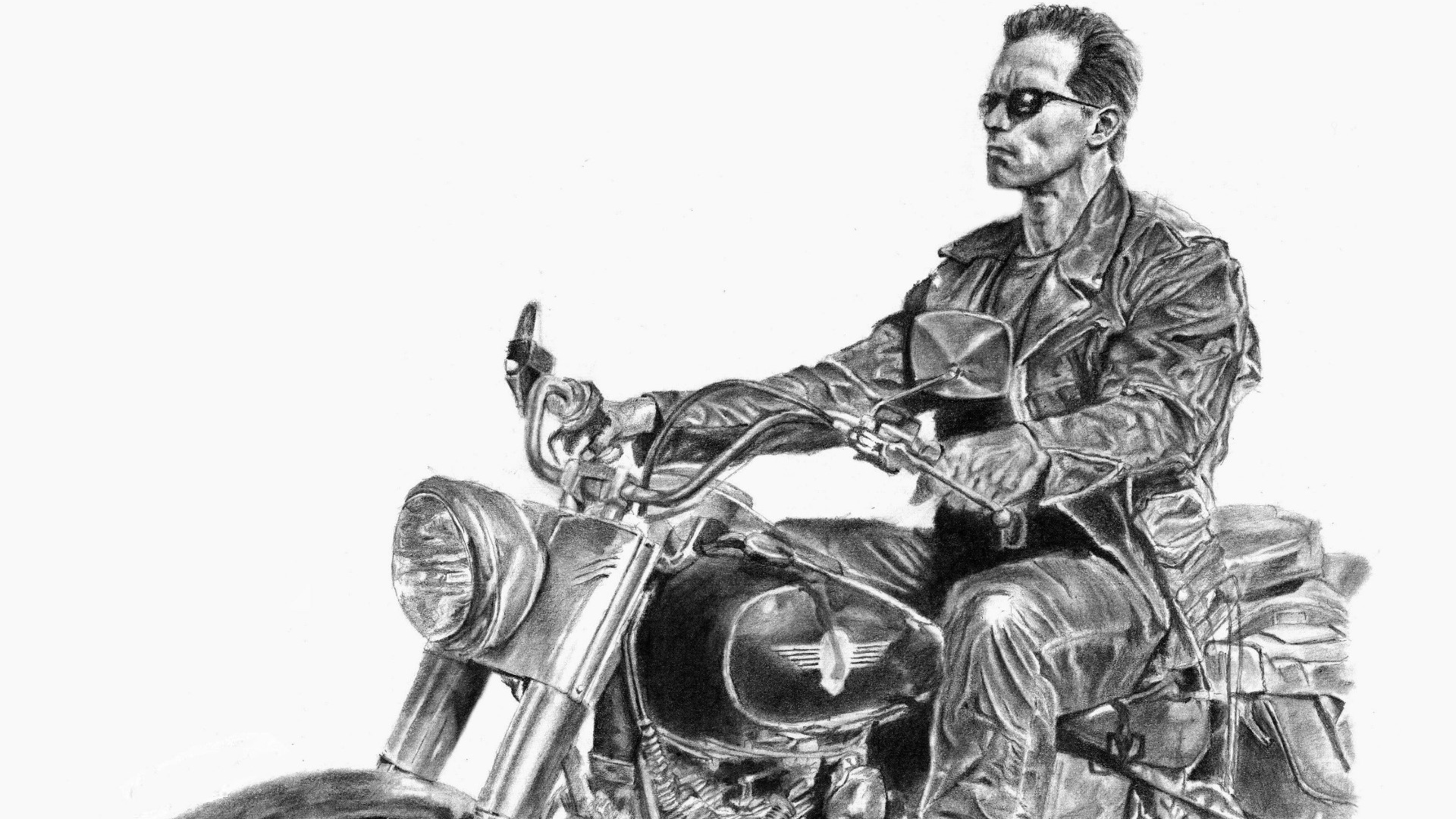 素描 黑白 施瓦辛格 终结者