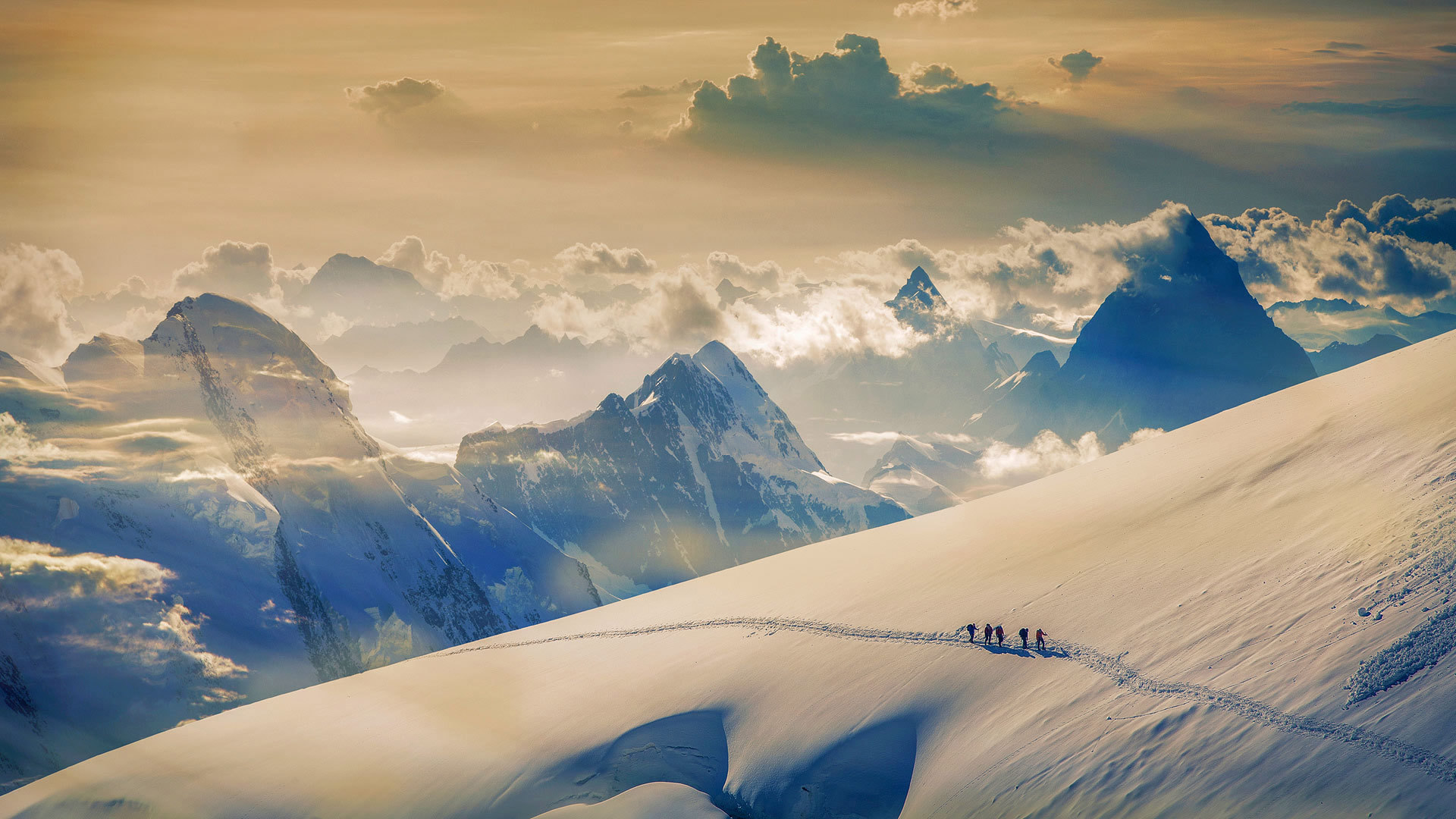 风景 雪山 登山