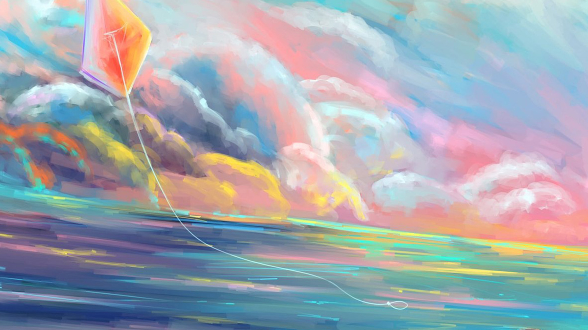 手绘 风筝 色彩