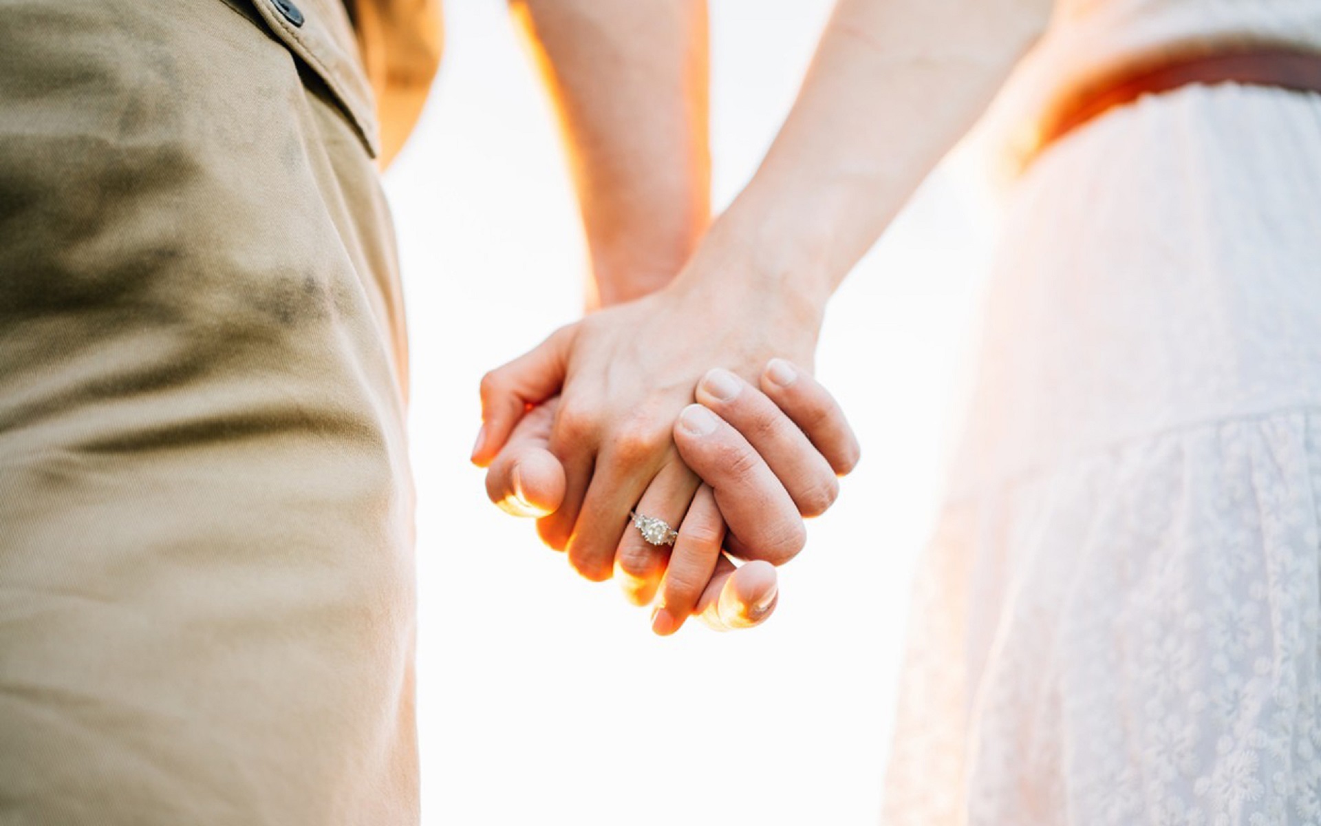 唯美温馨 情侣 牵手 戒指