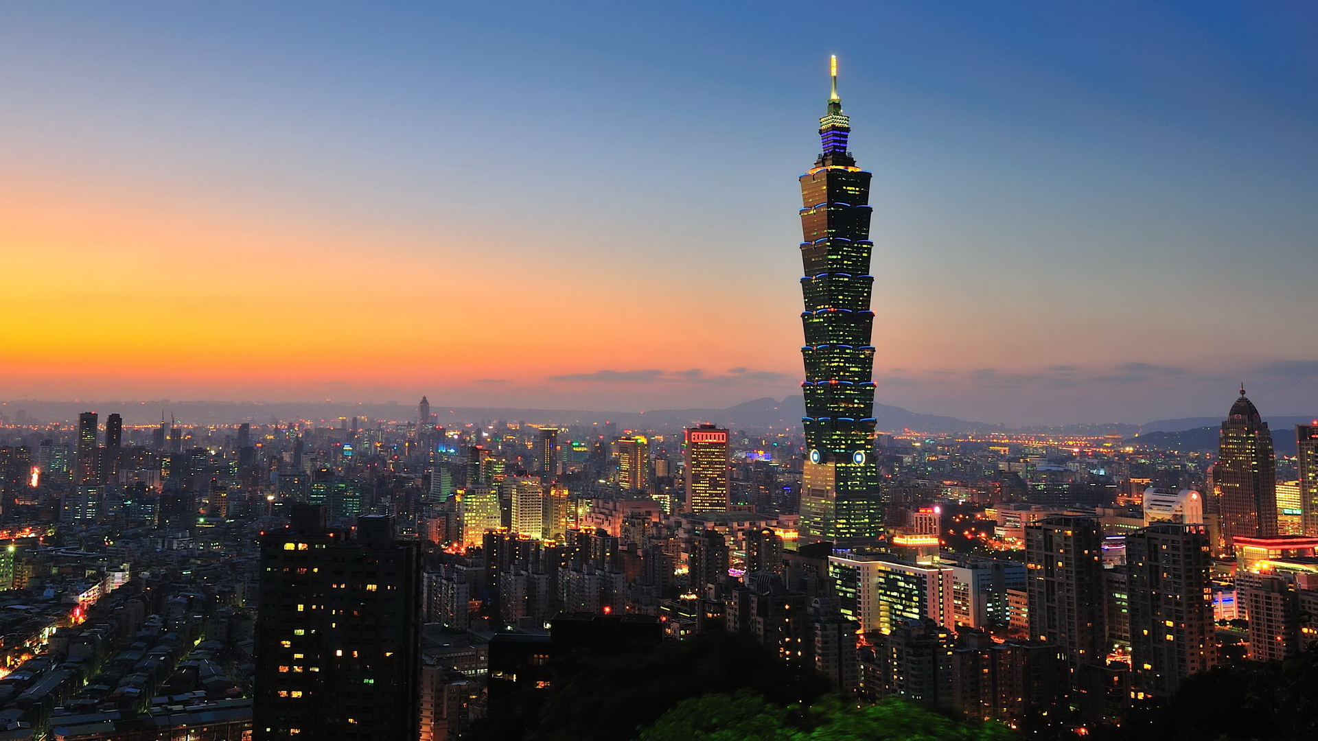 台北101 摩天大楼 夜景 风光 风景 宽屏