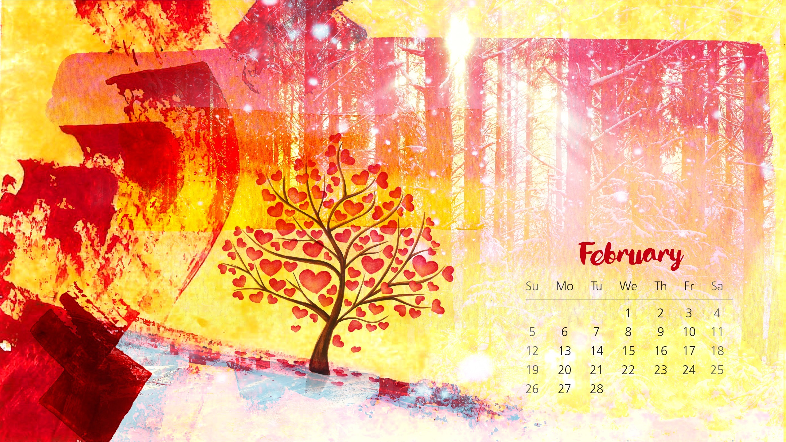 2017年2月 卡通 爱心树