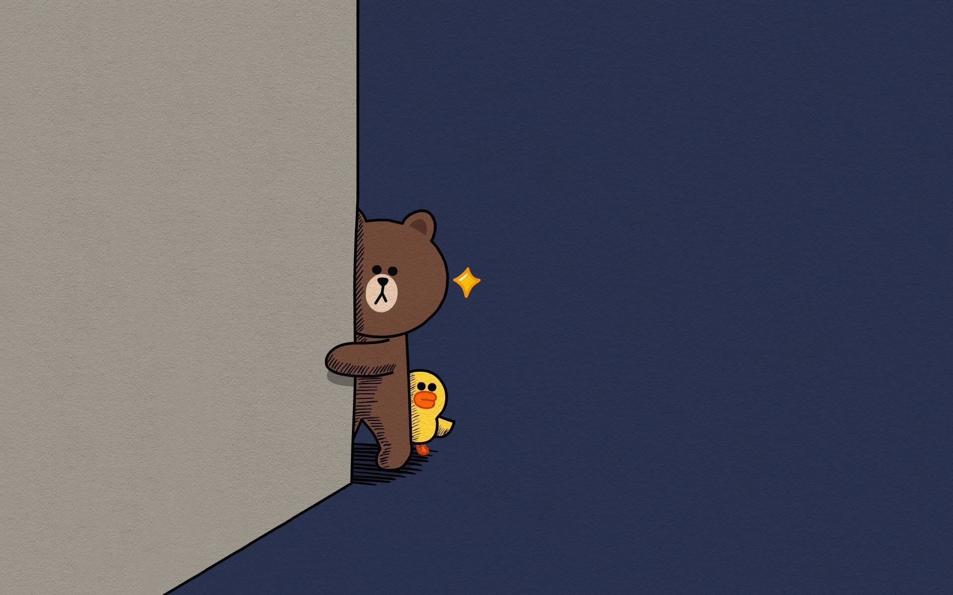 卡通人物 布朗熊 小黄鸡