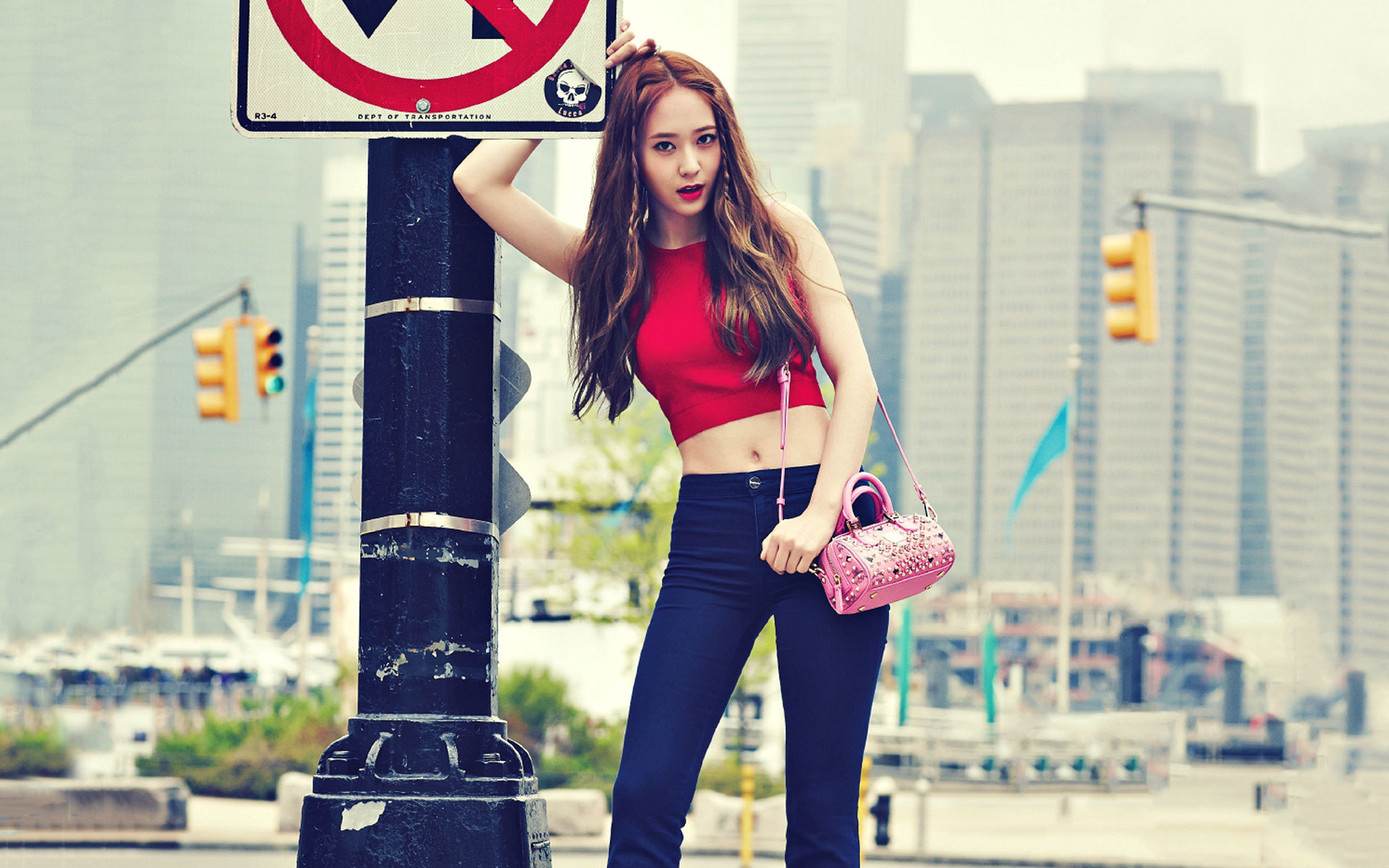 郑氏姐妹 郑秀妍 郑秀晶 美女 明星 宽屏 krystal jessica