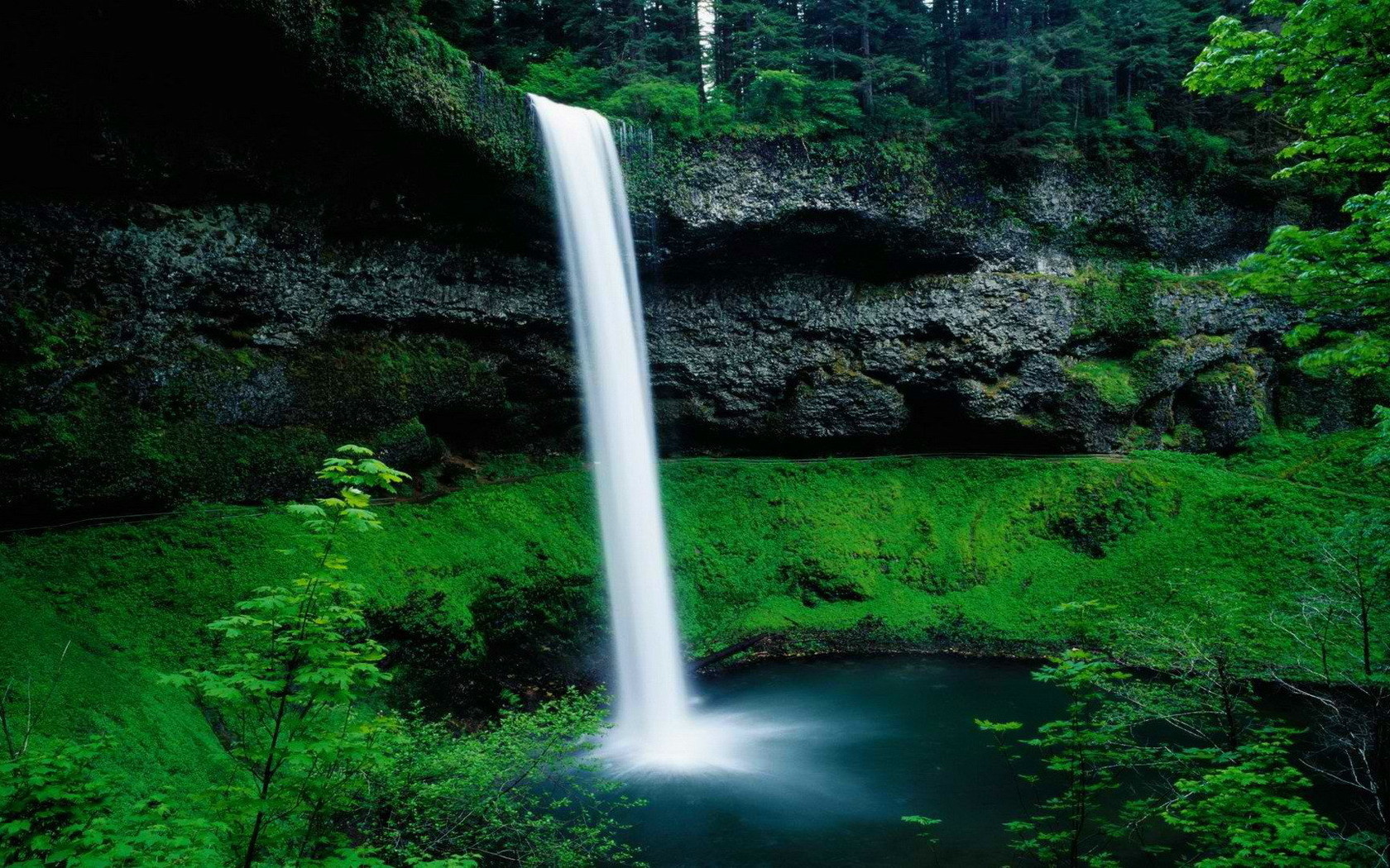 风景 瀑布 流水
