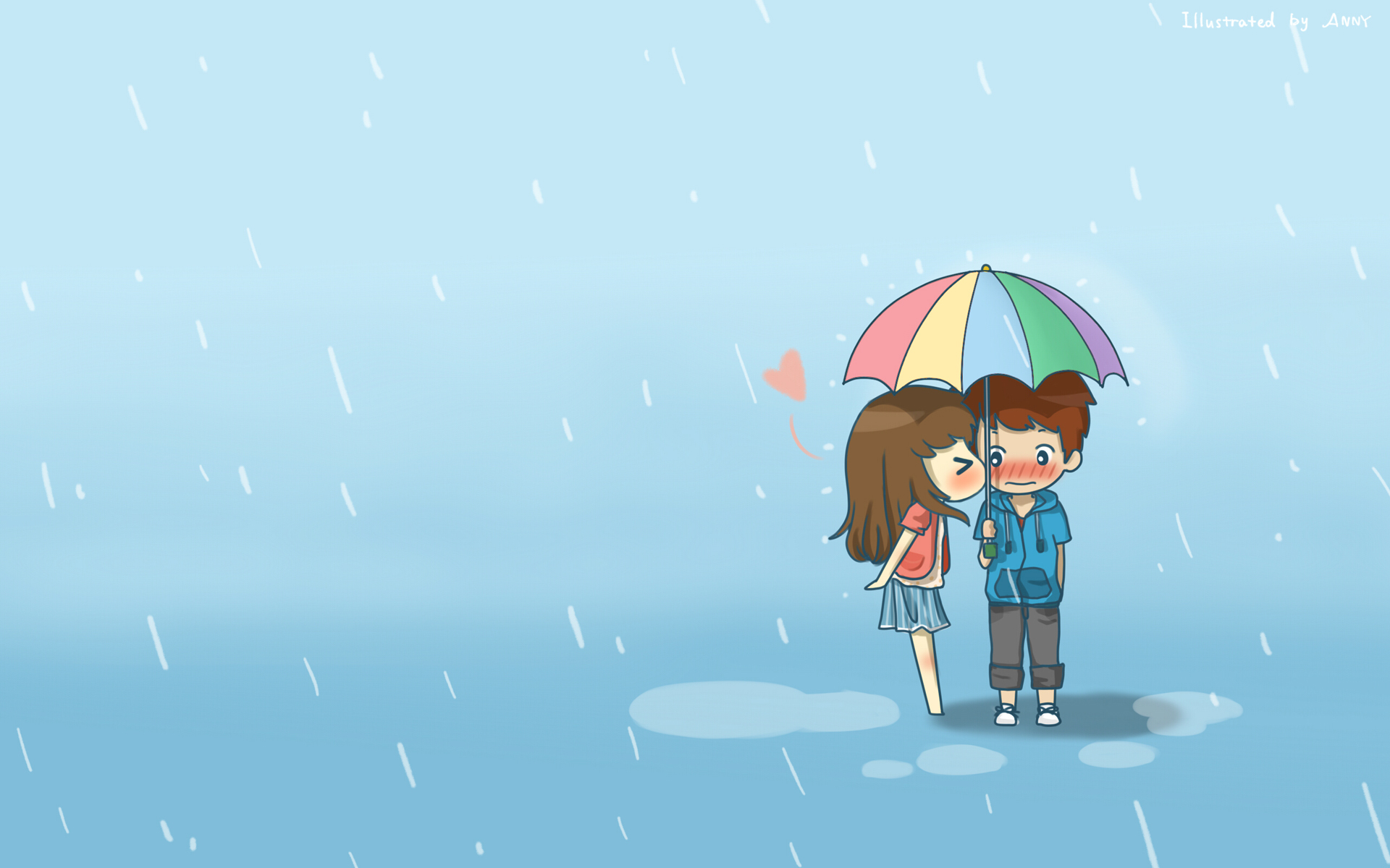 爱情 浪漫手绘 卡通 蓝色