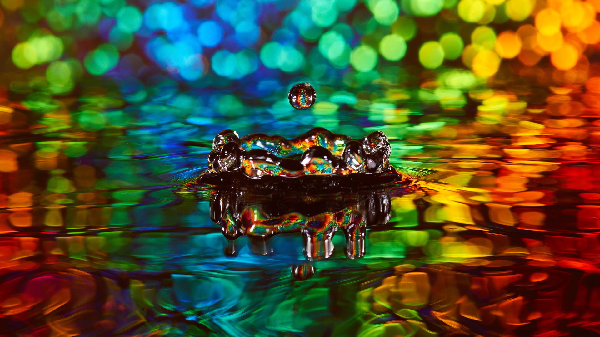 水珠 水滴 绚丽 五颜六色