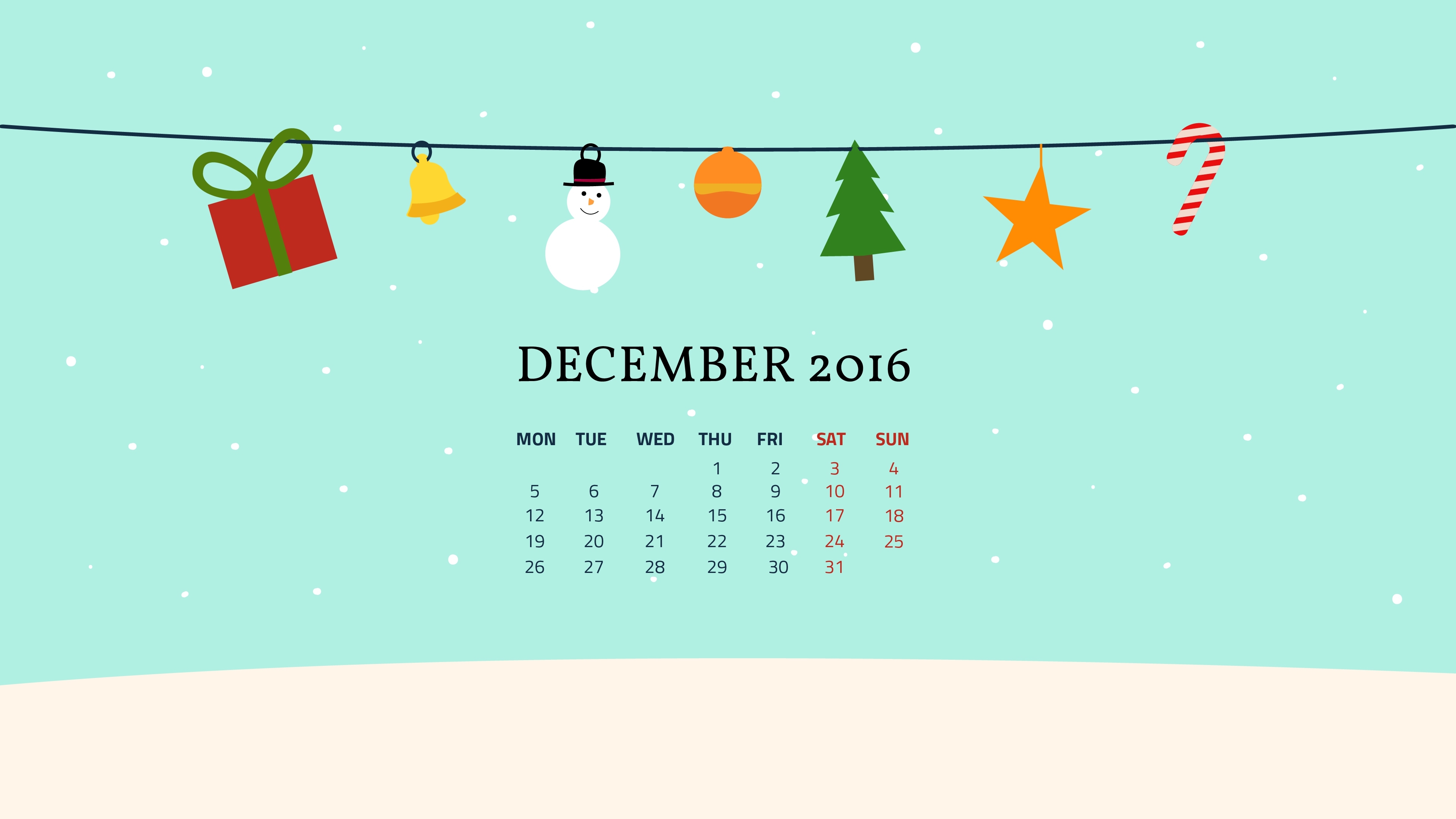 月历 12月 圣诞节 简约