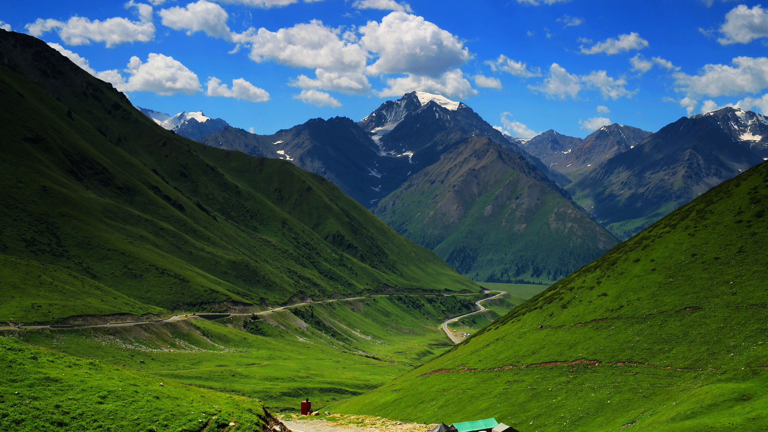 风景 自然风光 蓝天 白云 草地